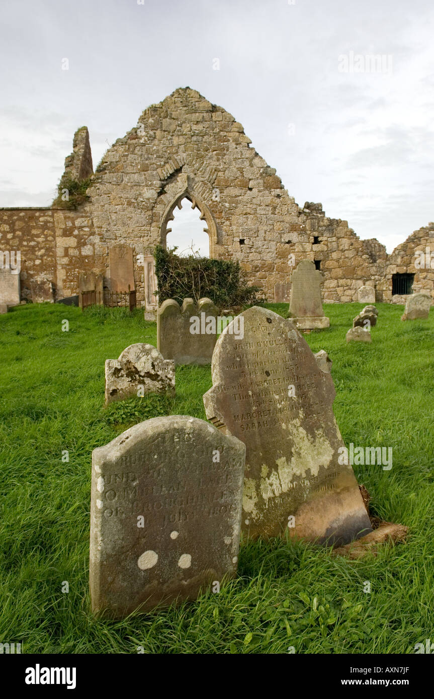 Ruines de Bonamargy Friary, 15C, Ballycastle Co. d'Antrim, en Irlande du Nord. Lieu de sépulture de chieftain Sorley Boy MacDonnell. Banque D'Images