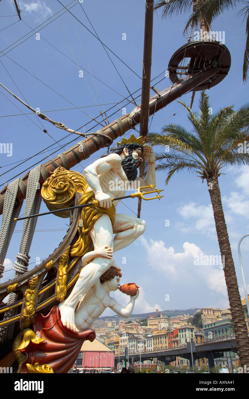 Italie, Ligurie, Gênes, Genova Harbour, navire utilisé dans les Pirates de Roman Polanski Banque D'Images