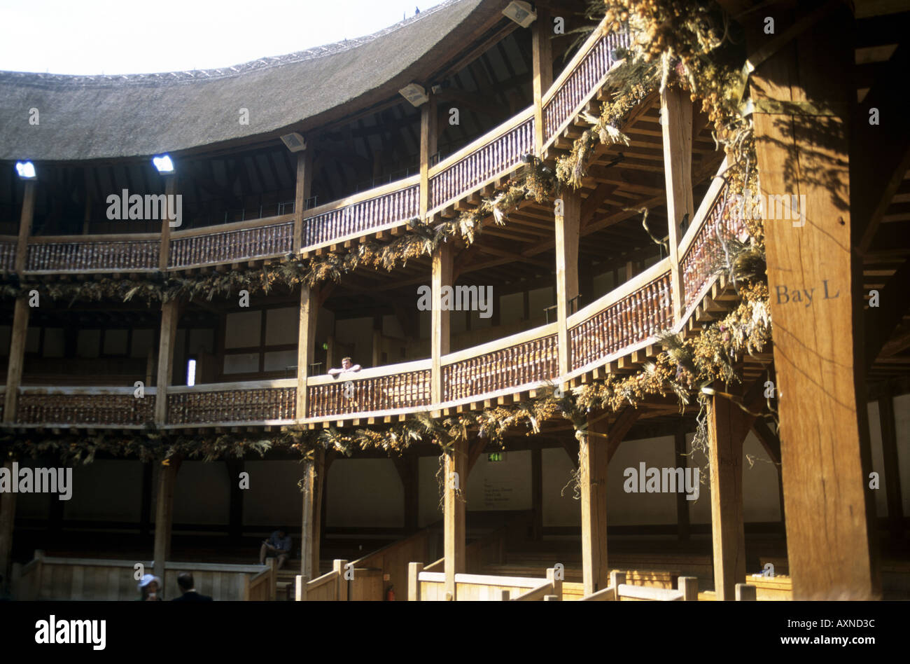 Intérieur de William Shakespeare, le Globe Theatre London South Bank Banque D'Images