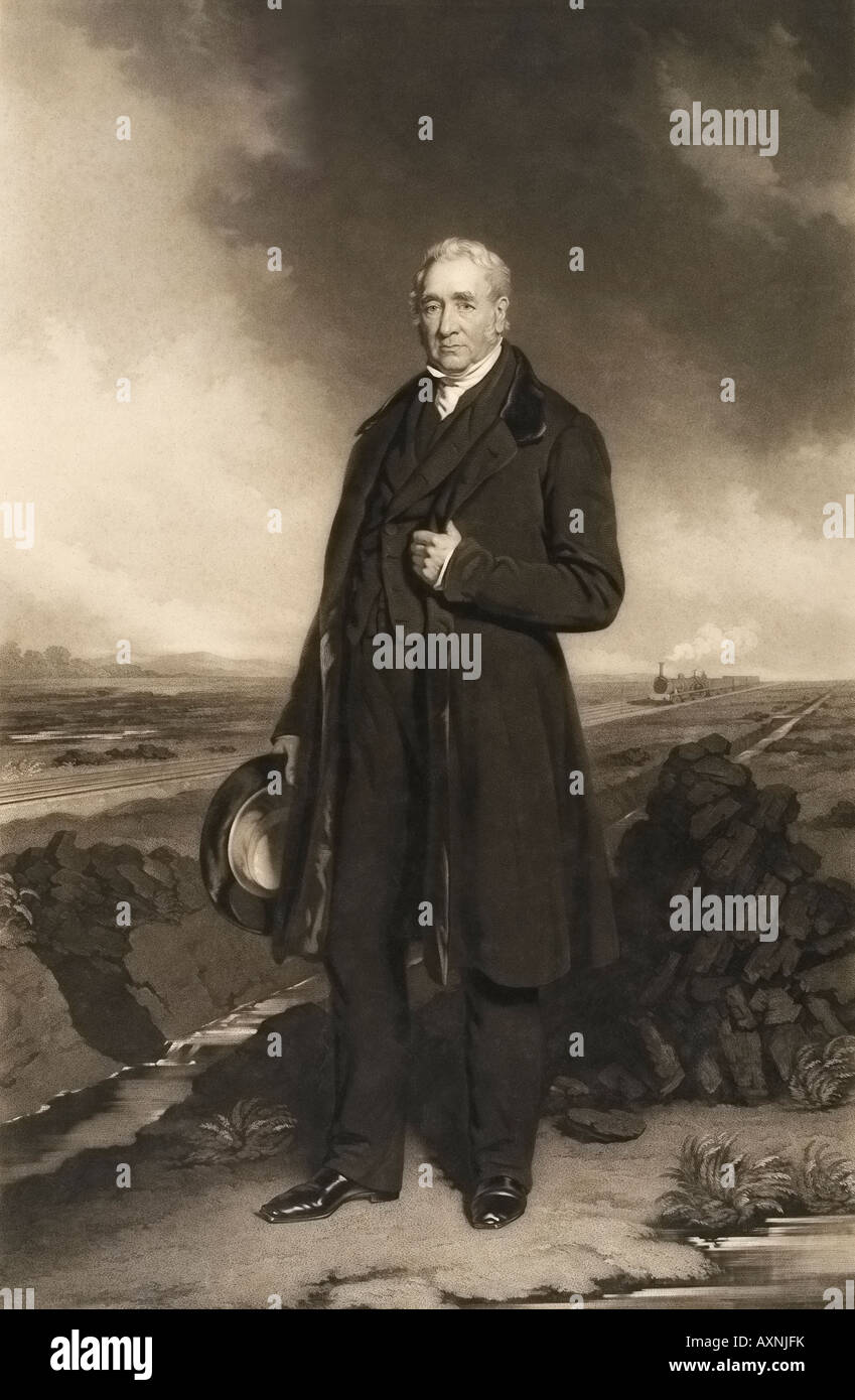 George Stephenson 1781-1848 Concepteur du Rocket locomotive Banque D'Images