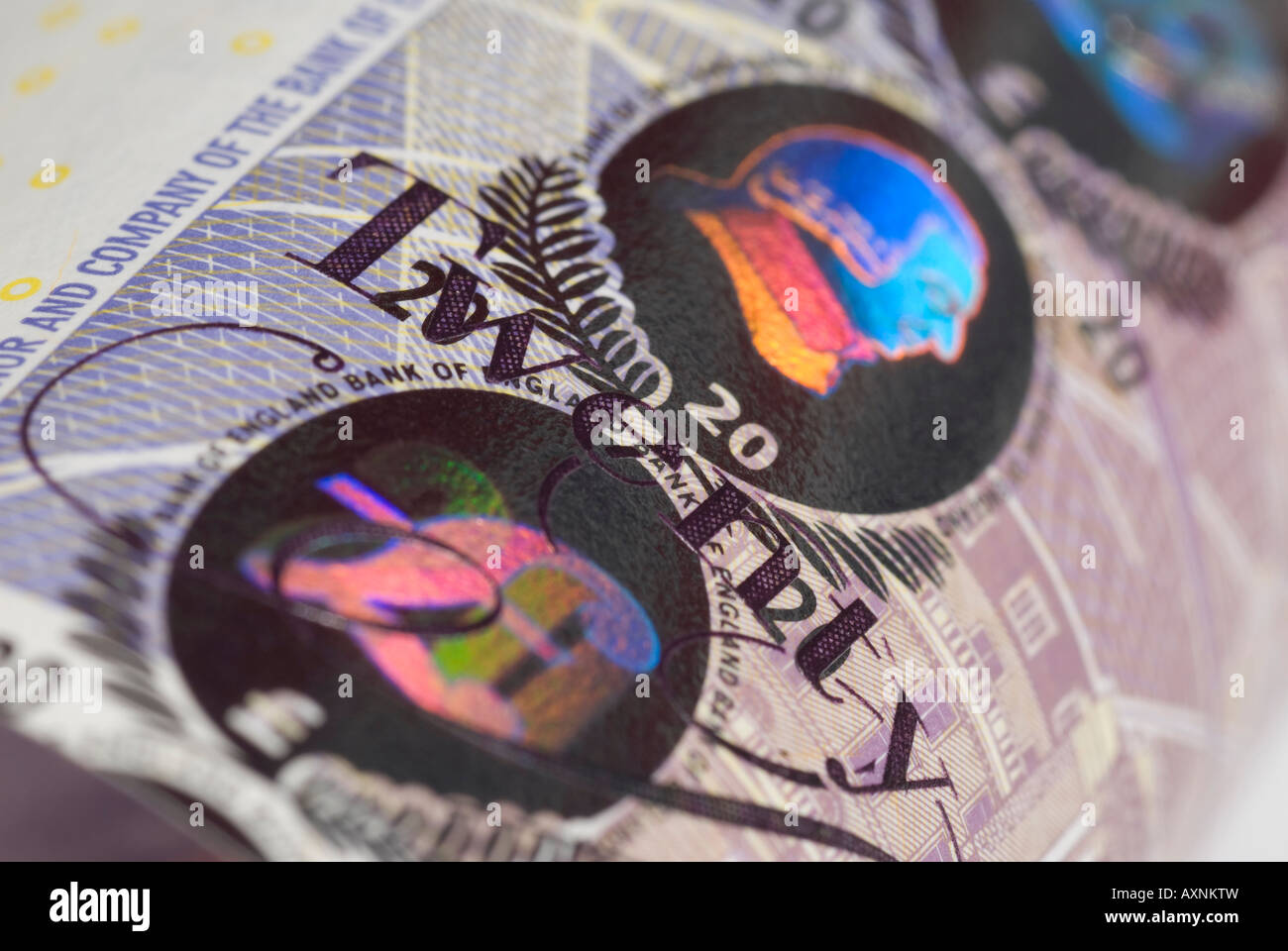 Billet de 20 livres sterling britannique Banque D'Images