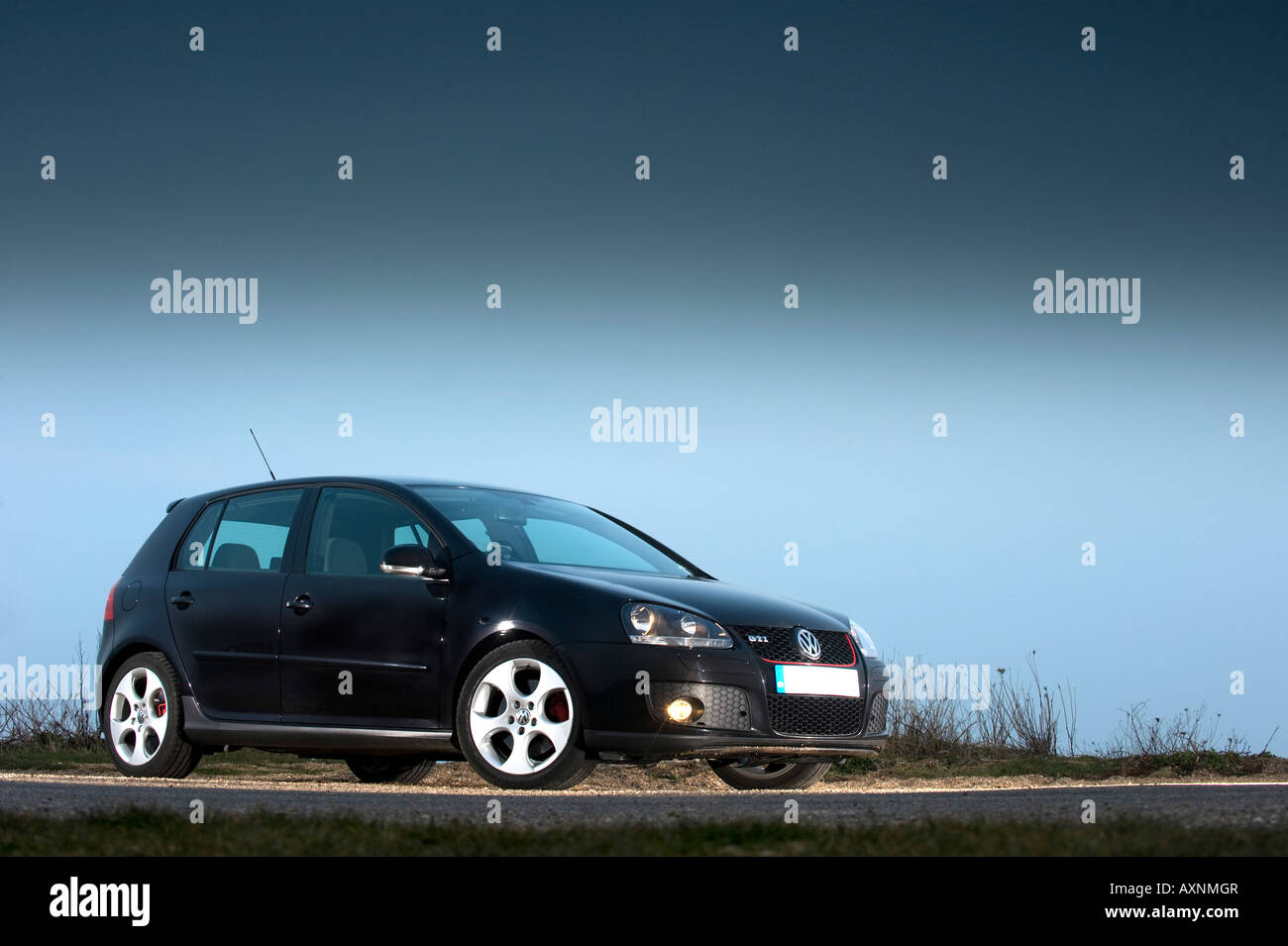 2007 Mark 5 VW Volkswagen Golf GTI Turbo noir Banque D'Images