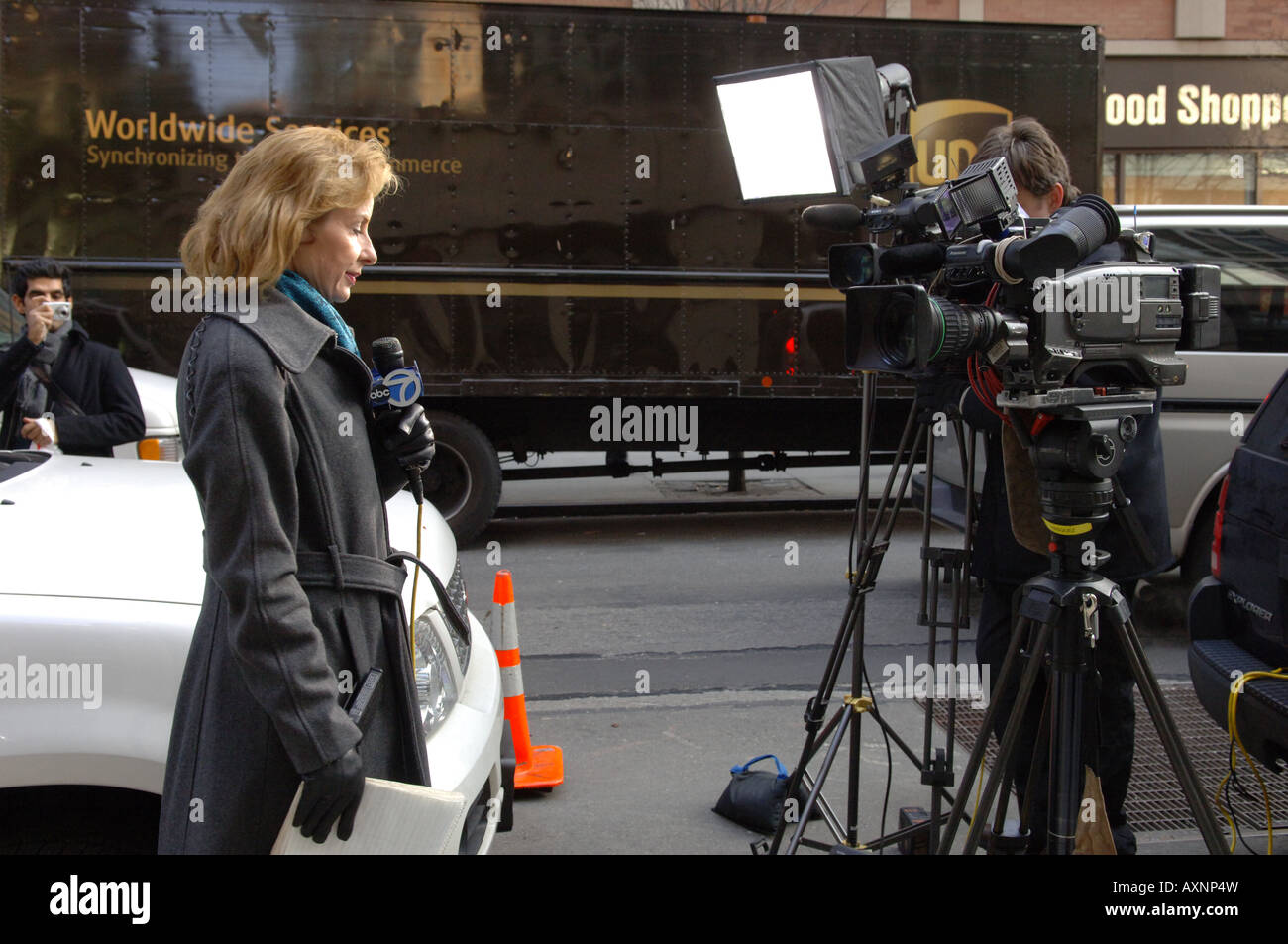 Journaliste de télévision ABC News n'stand up Banque D'Images