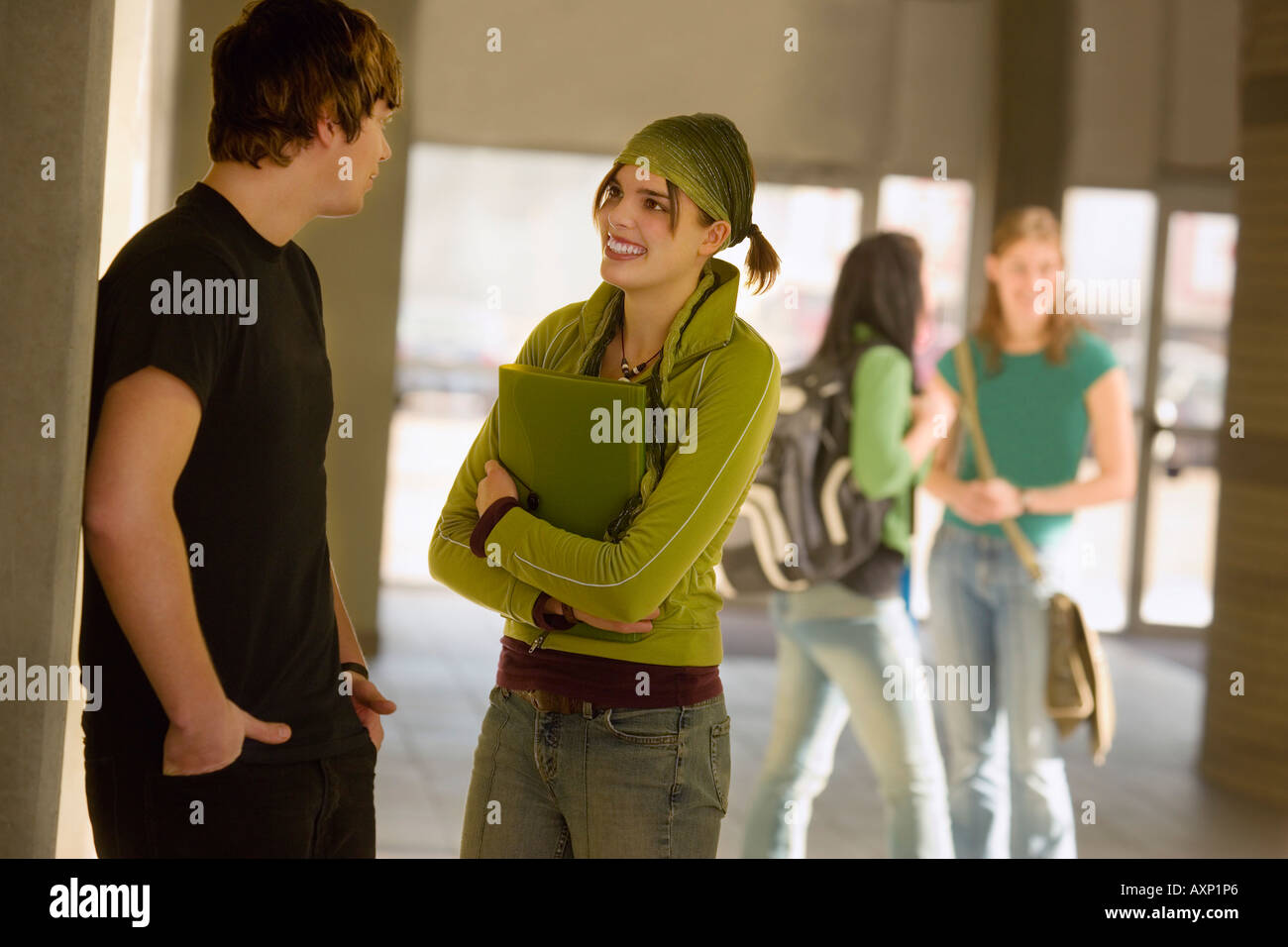 Les étudiants dans le hall Banque D'Images