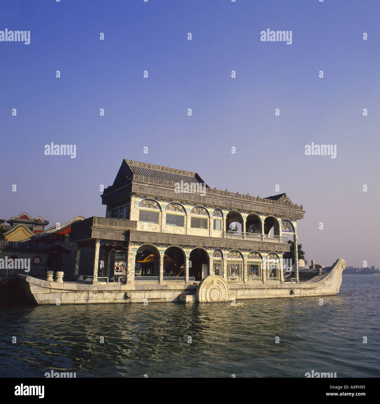 Chine Pékin Pékin palais d'été lac Kunming xi ci bateau de marbre Banque D'Images