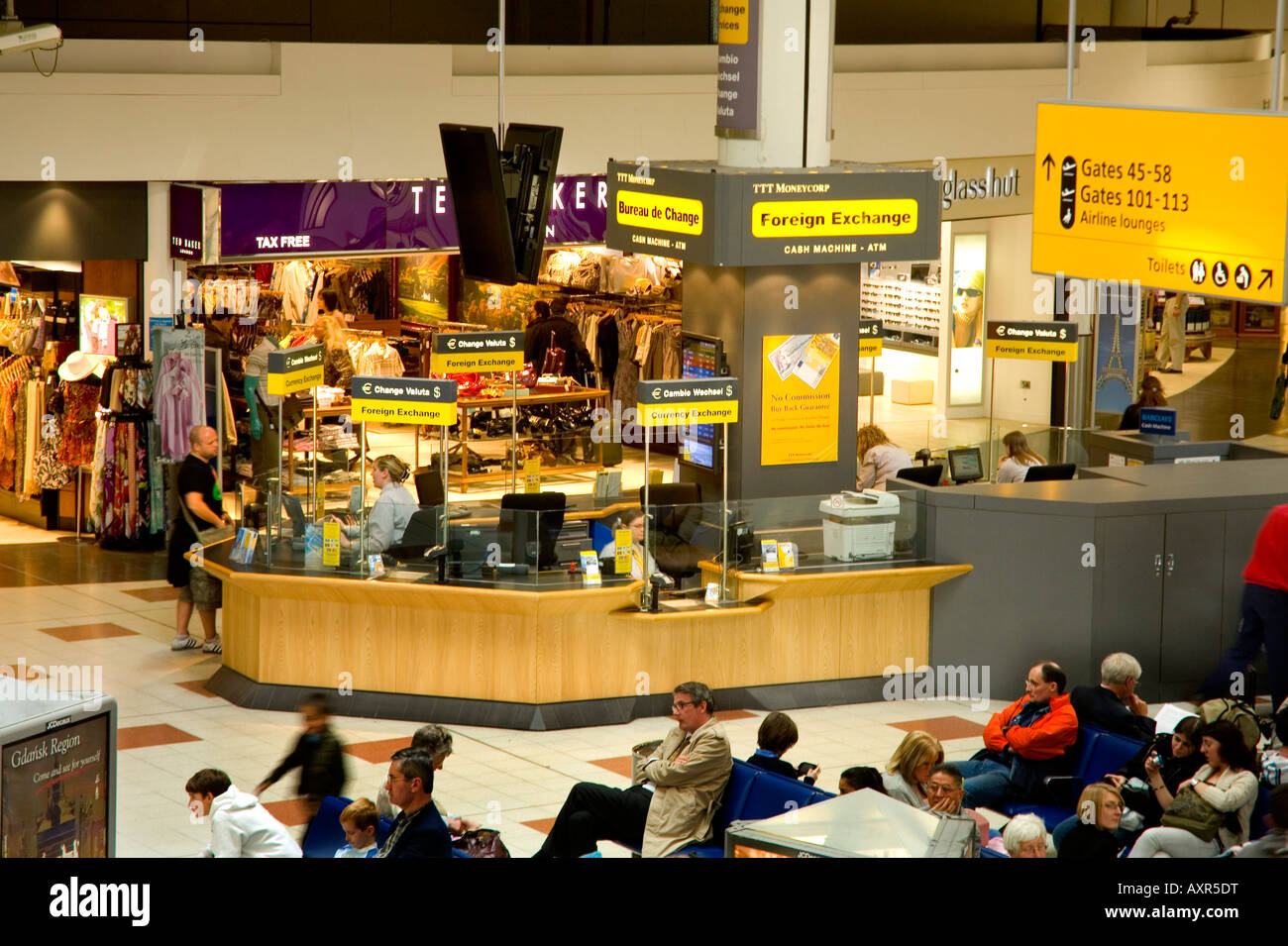 Bureau de change à l'aéroport de Gatwick Photo Stock - Alamy