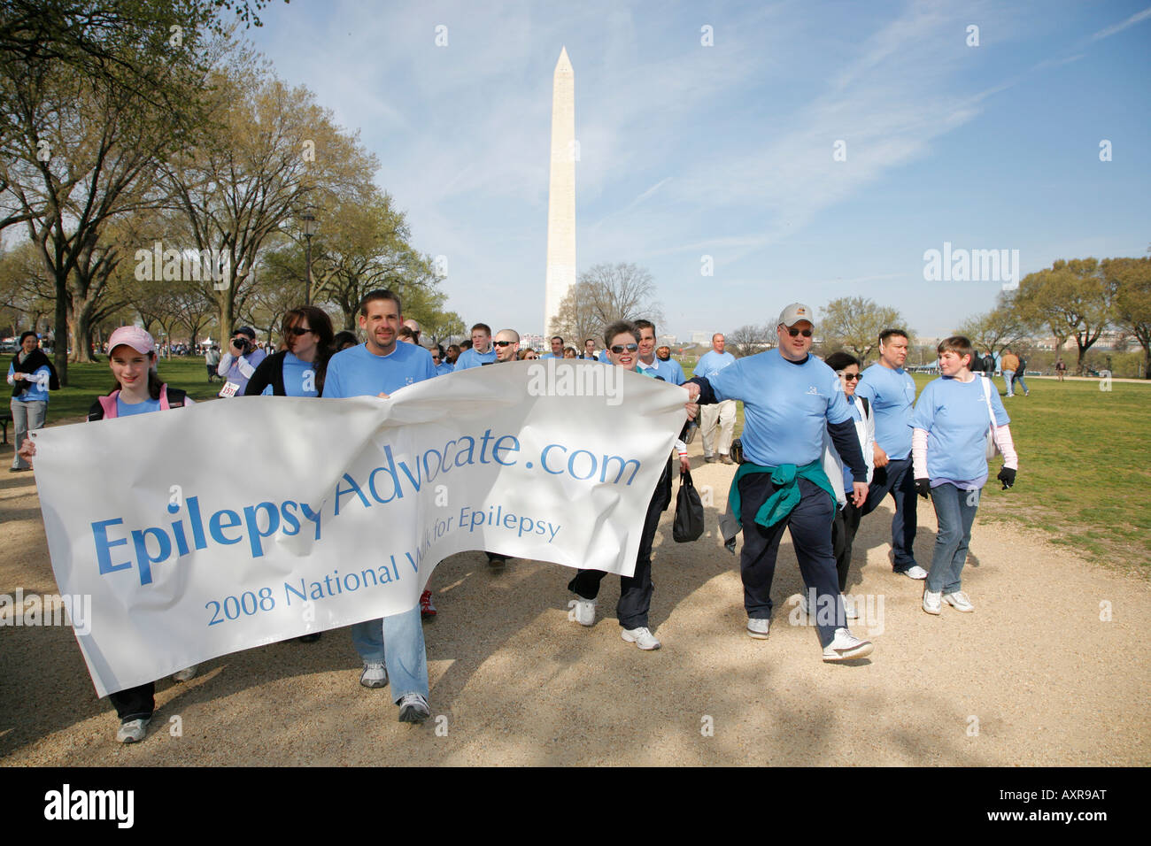 Démonstration de l'épilepsie à pied, le Monument de Washington, Washington DC, USA Banque D'Images