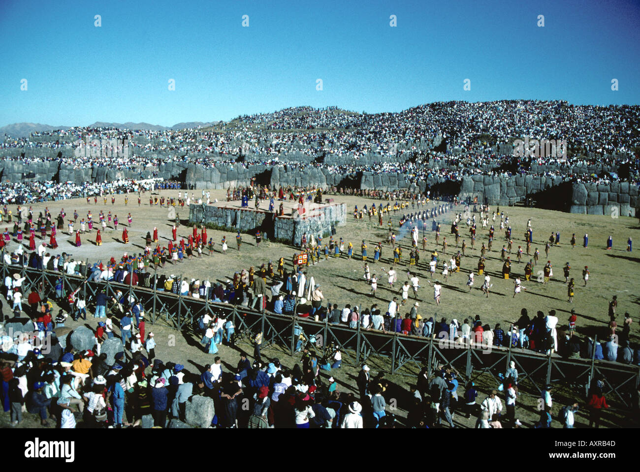 Cérémonie de l'Inti Raymi Sacsayhuaman Pérou Banque D'Images