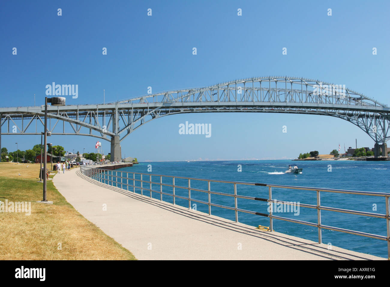 Le pont Blue Water liens Port Huron, Michigan USA à Sarnia (Ontario) Canada Le pont est sur la rivière Saint Clair Banque D'Images