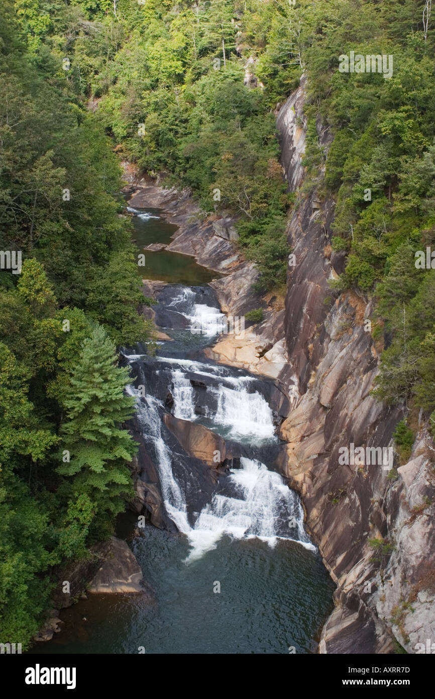 Cascades le long de la rivière à Tallulah Tallulah Gorge située dans le nord de la Géorgie, USA Banque D'Images