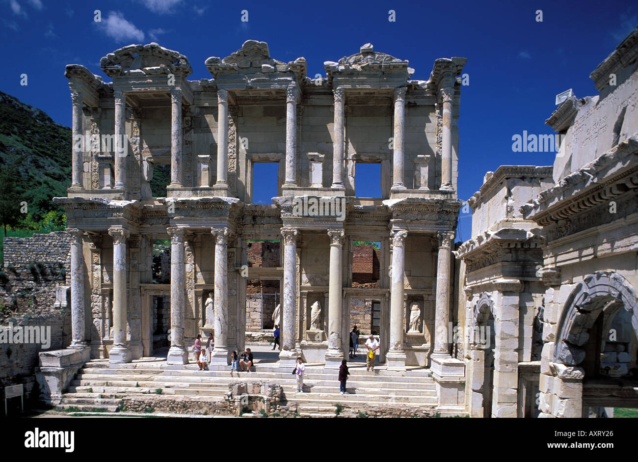 Bibliothèque de Celsus ruines d'Éphèse Banque D'Images