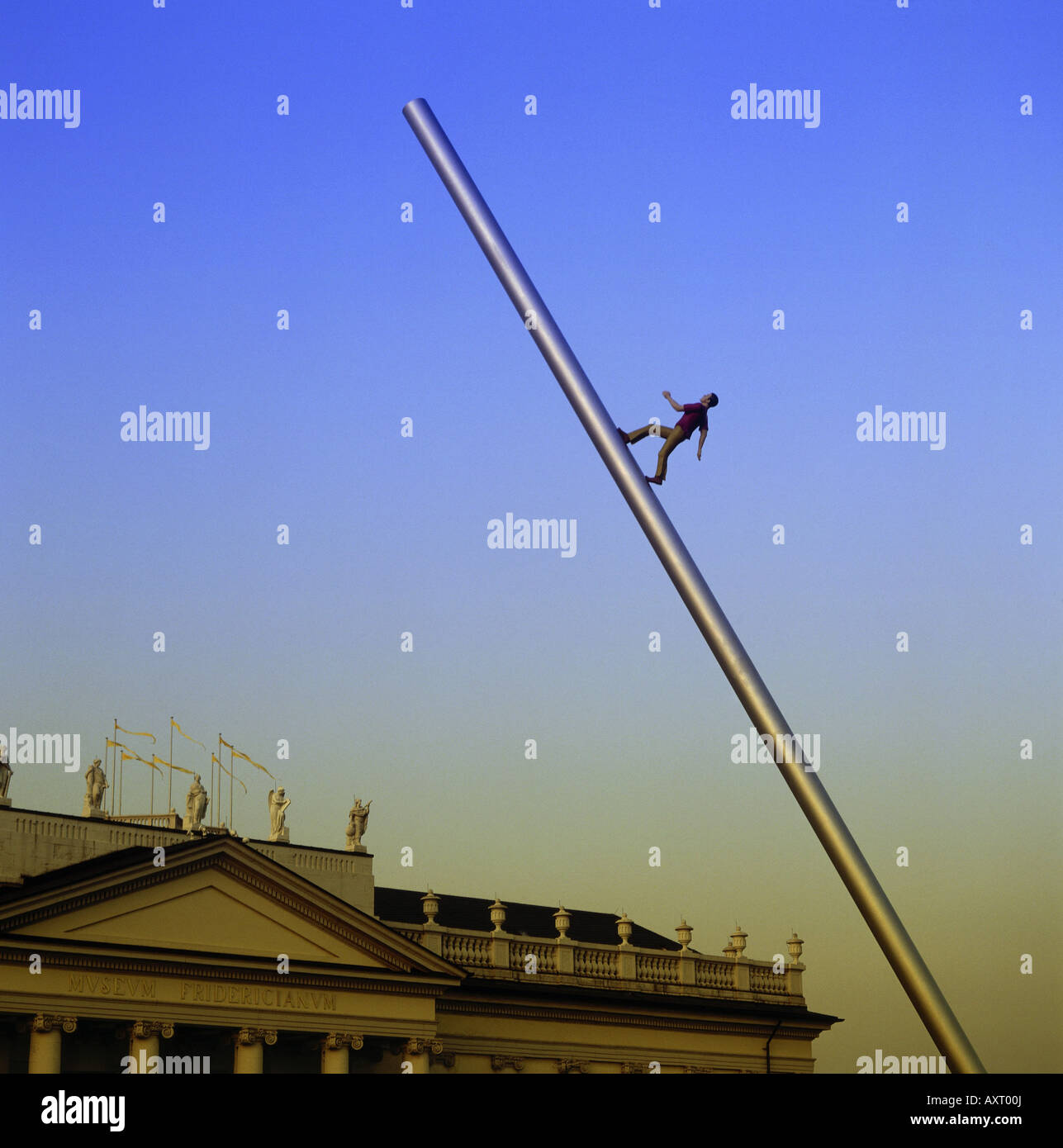 'Géographie / voyage, Allemagne, Hesse, Kassel, 'Himmelsstürmer' d'art fair 'Documenta IX.", "une marche de la sky' : Jonat Banque D'Images