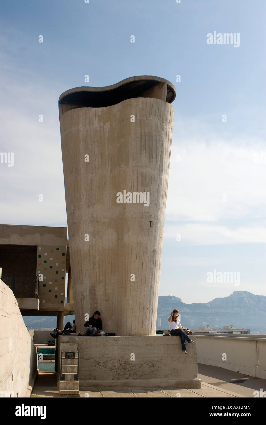 Marseille la Cité radieuse de l'architecte Le Corbusier Banque D'Images