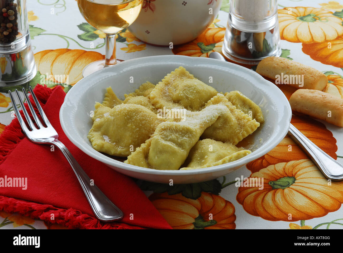 Pumpkins tortelli - Tortelli di Zucca - Lombardia - Cuisine italienne Banque D'Images