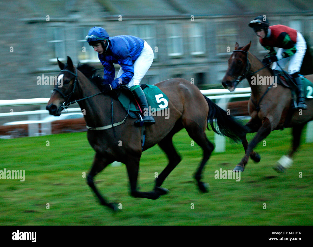 Courses hippiques à l'hippodrome de Musselburgh East Lothian Ecosse UK 2005 Banque D'Images