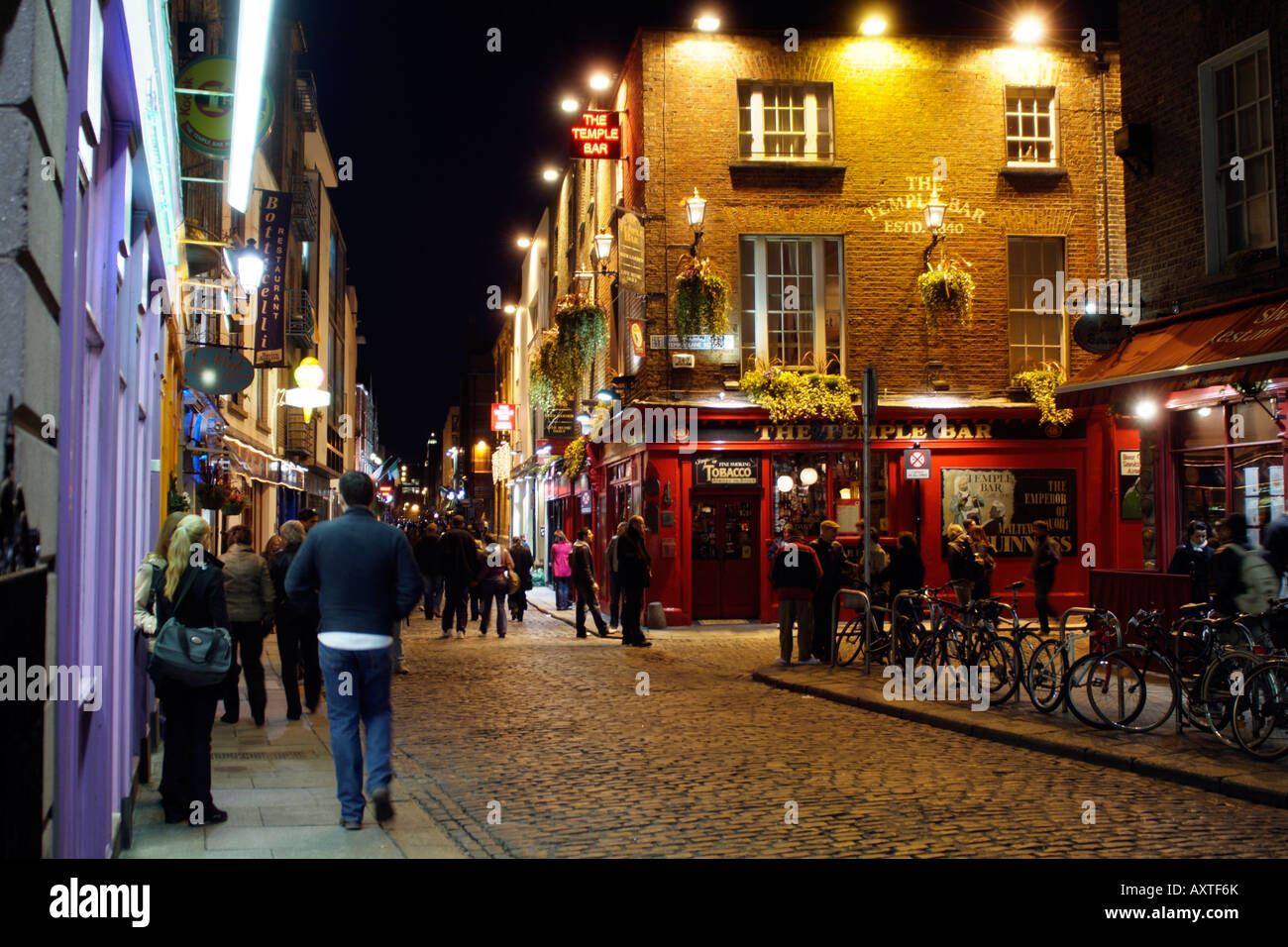 Temple Bar Pub irlandais et Restaurant quartier touristique en centre-ville de Dublin Irlande Banque D'Images