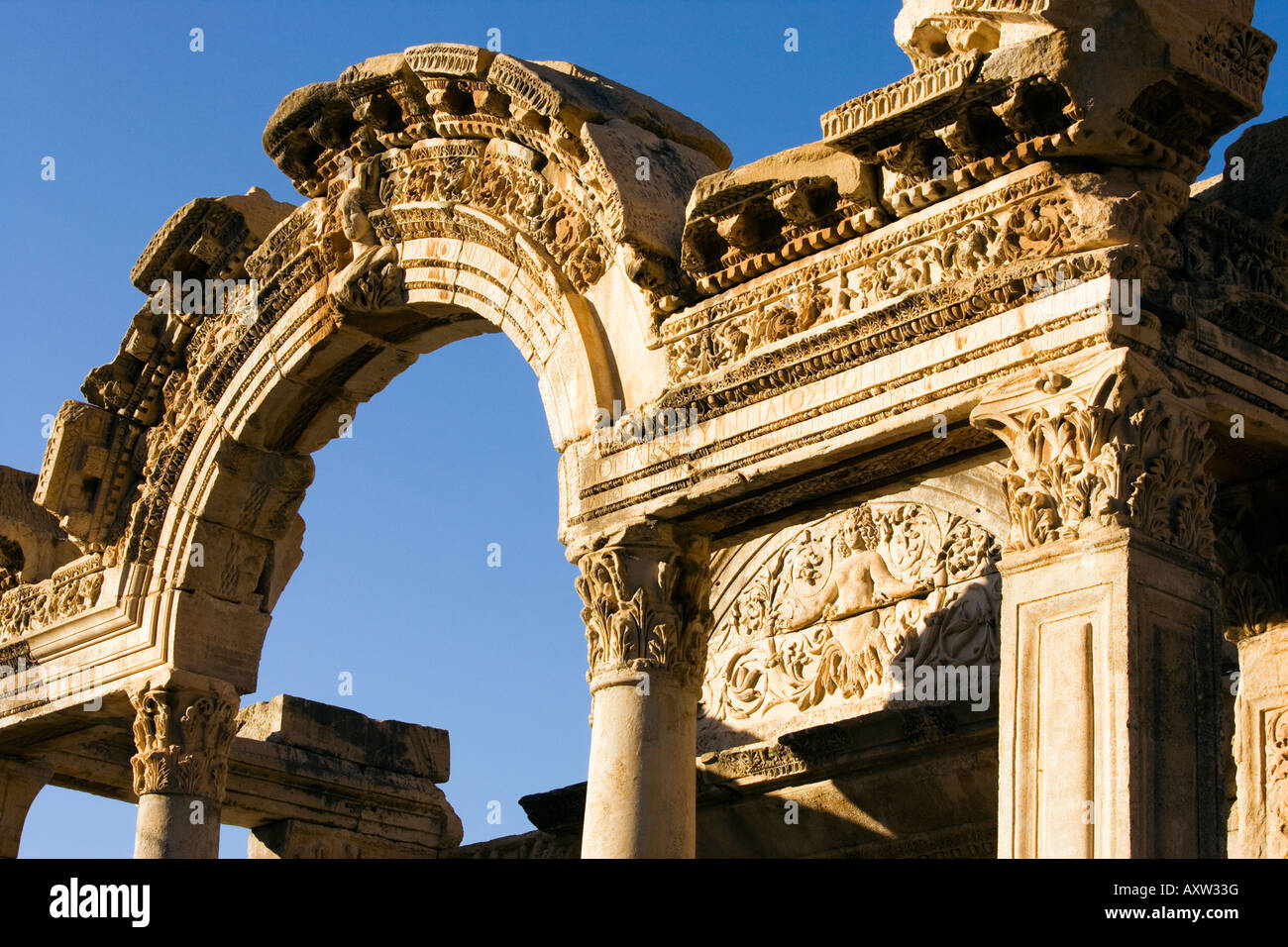 Temple d'Hadrien, AD 138, Ephèse, Turquie Banque D'Images