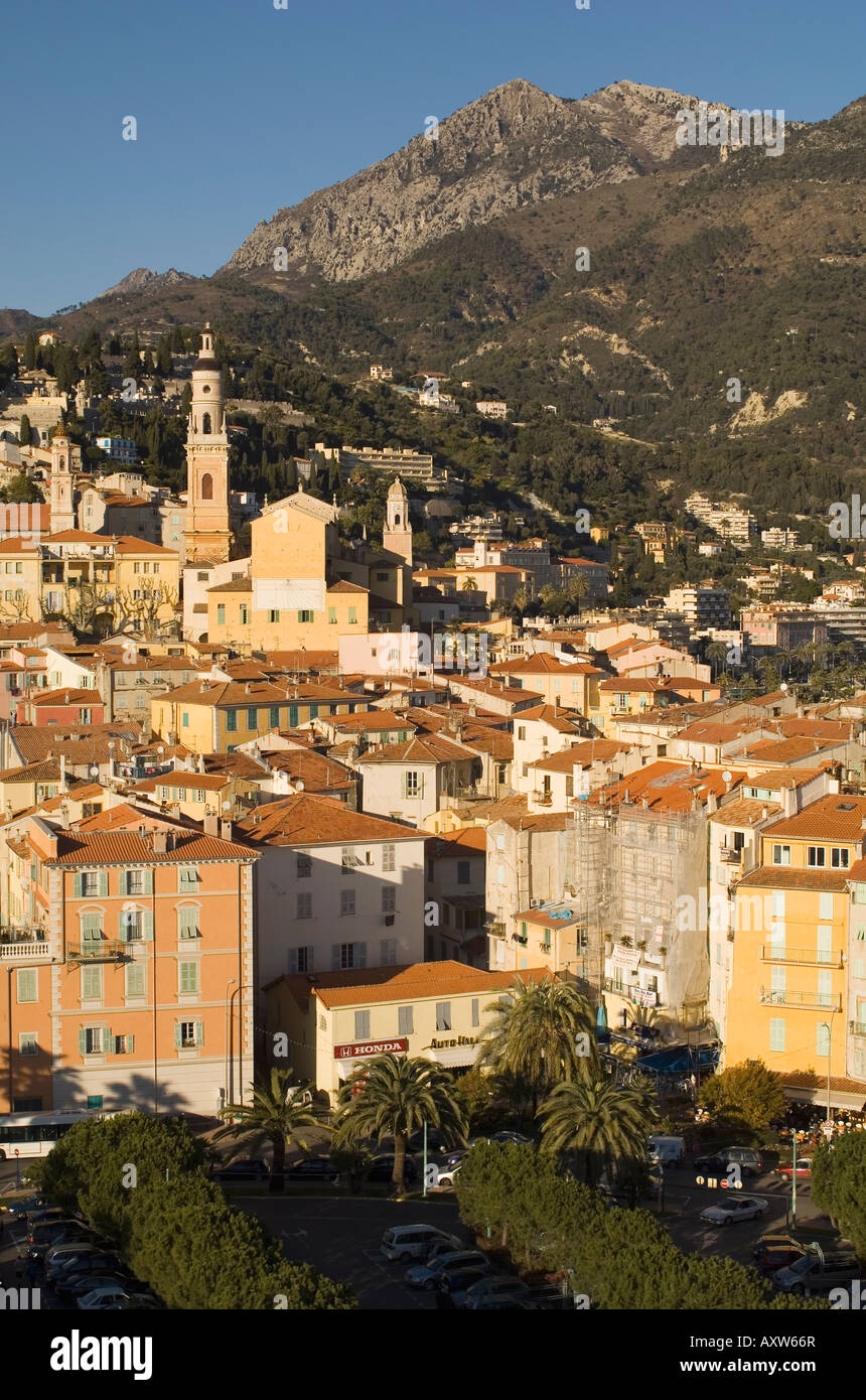 Menton, Alpes Maritimes, Provence, Côte d'Azur, d'Azur, France, Europe, Méditerranée Banque D'Images