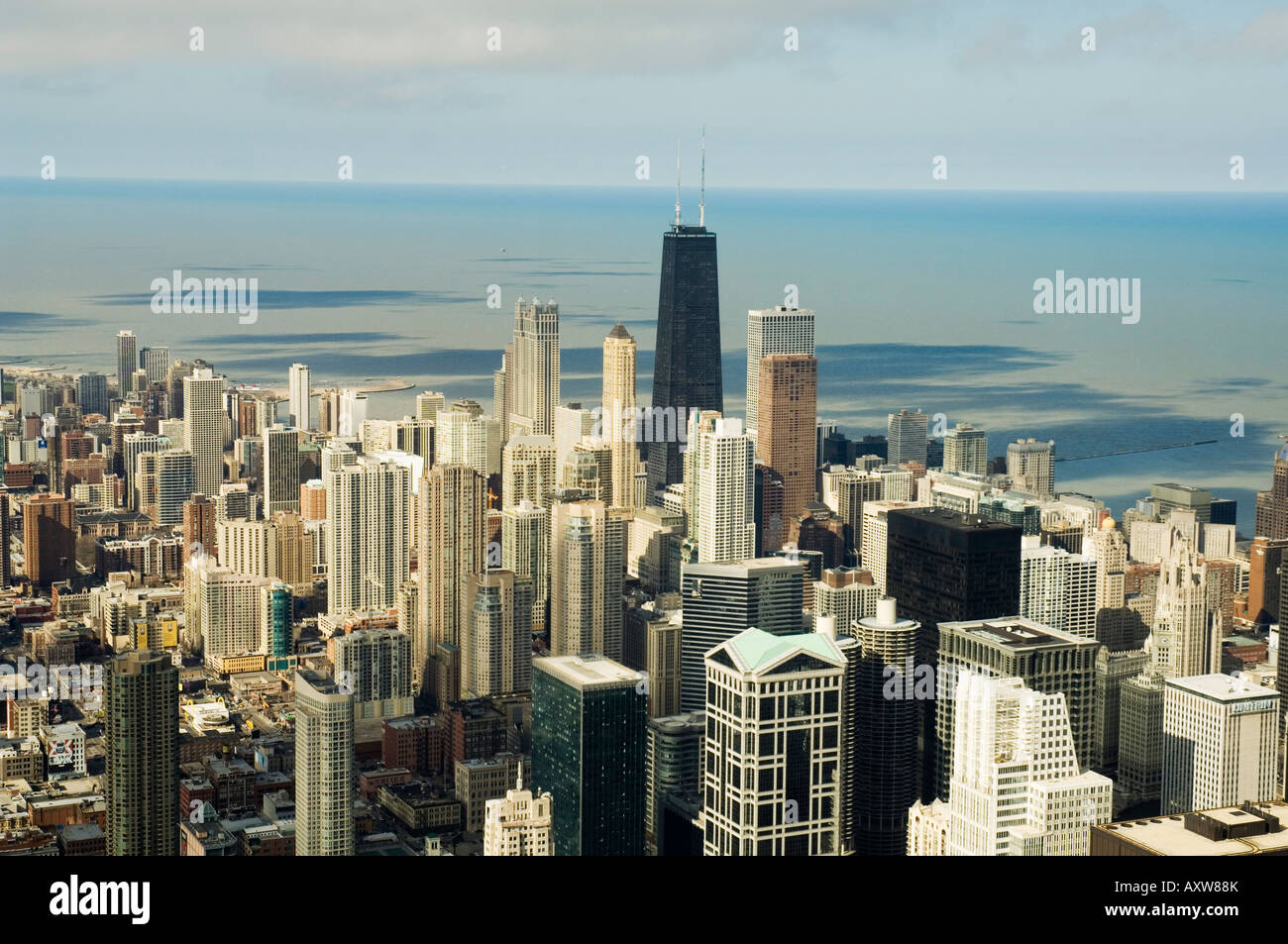 Vue de la tour Sears de Chicago Sky Deck, Chicago, Illinois, États-Unis Banque D'Images
