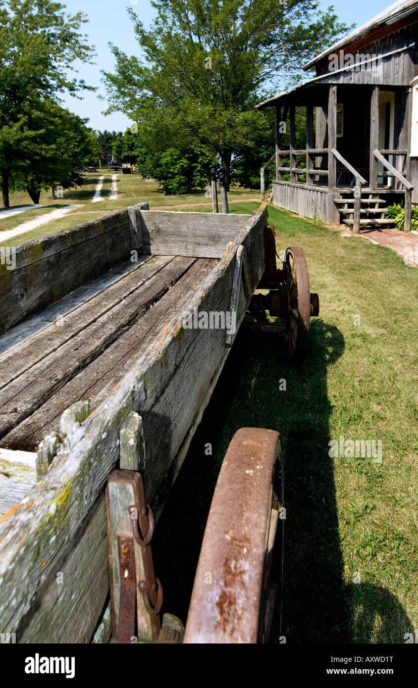 Vieux wagon à Pinecrest Historical Village près de Manitowoc dans le Wisconsin recrée un typique fin du xixe siècle au début du xxe siècle vill Banque D'Images