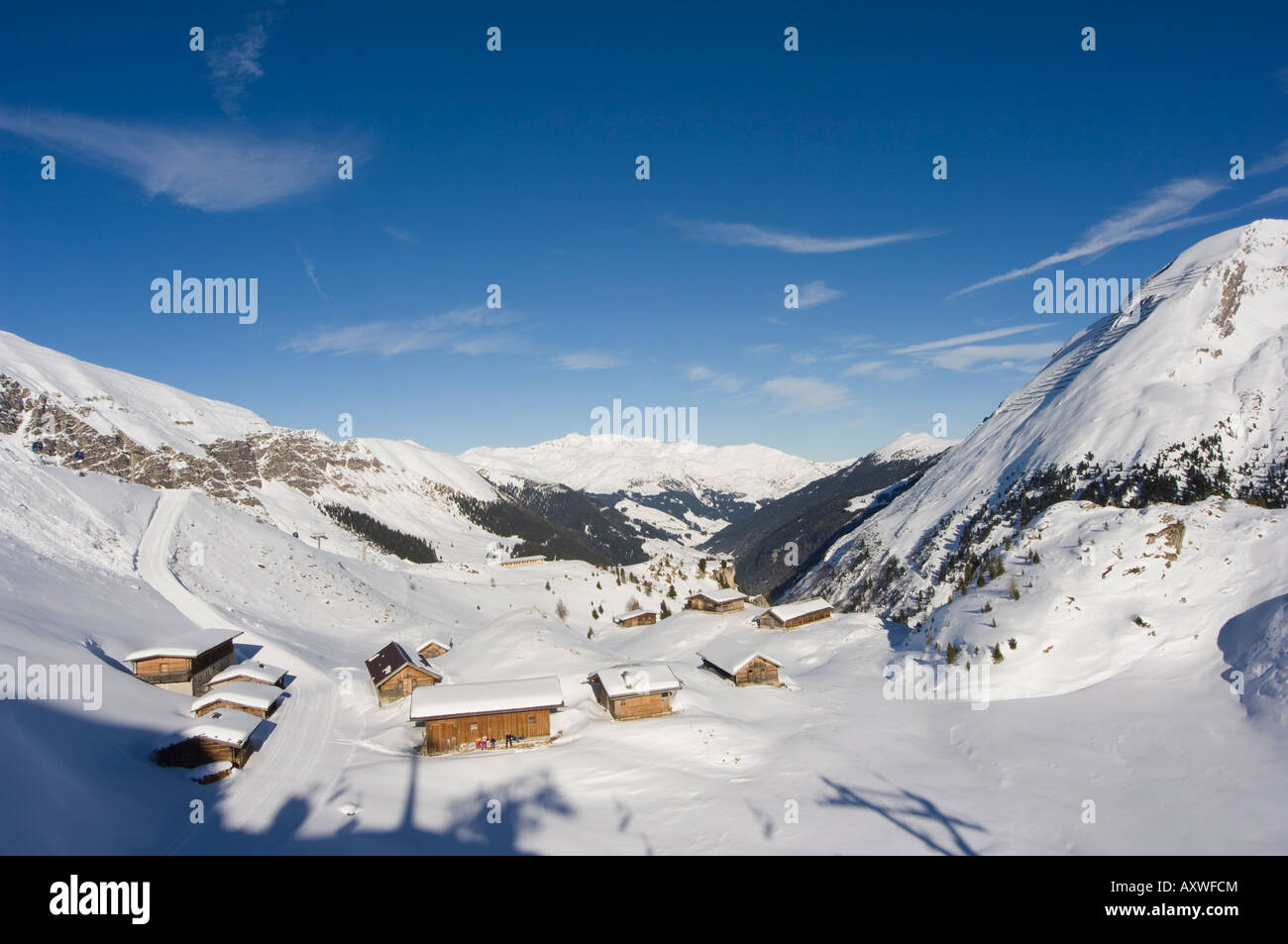 Les huttes, glacier de Hintertux, Mayrhofen ski resort, vallée du Zillertal, Tyrol en Autriche, Autriche Banque D'Images