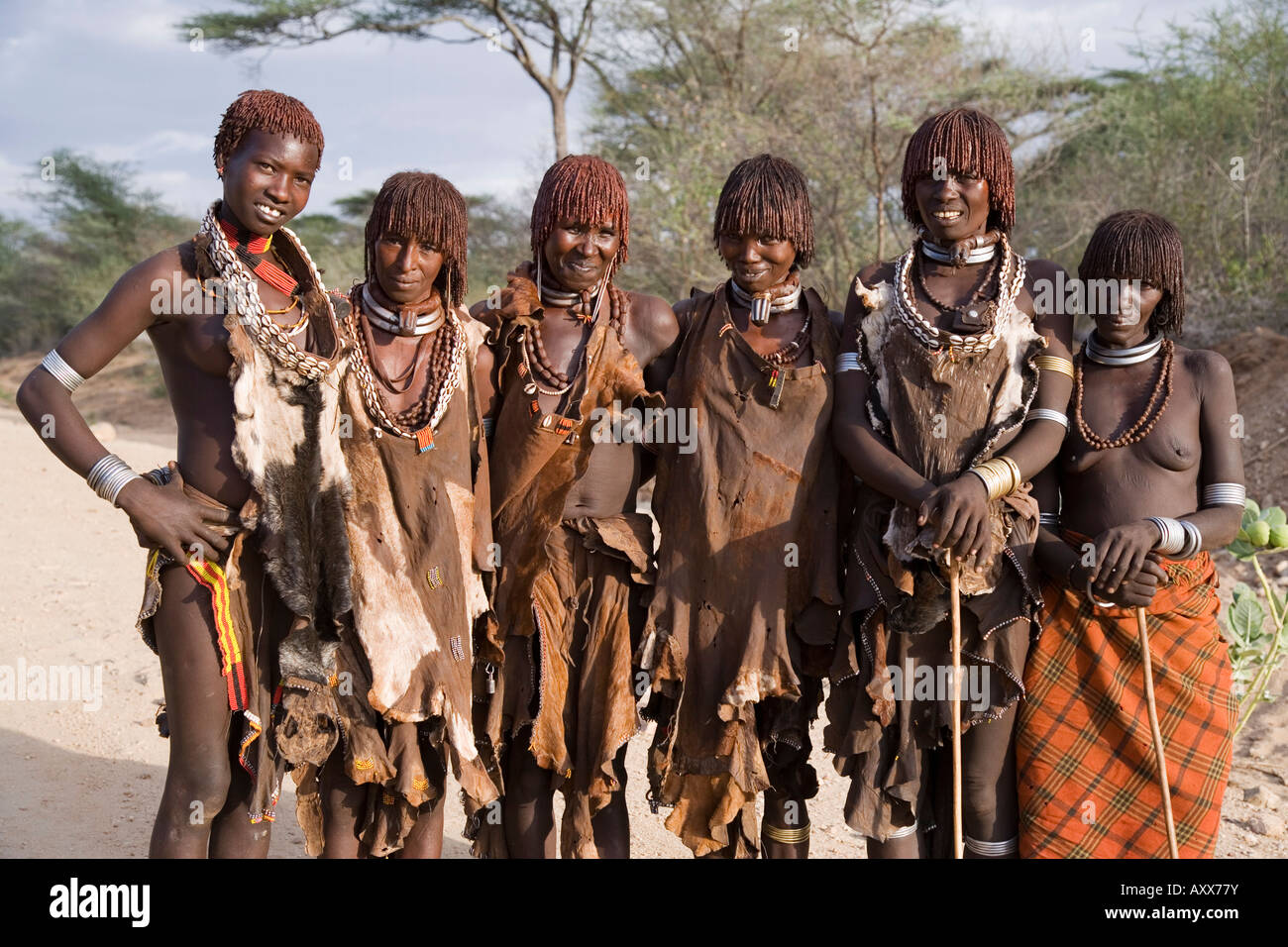 Tribu Hamer, vallée de l'Omo, dans le sud de l'Éthiopie, l'Éthiopie, l'Afrique Banque D'Images