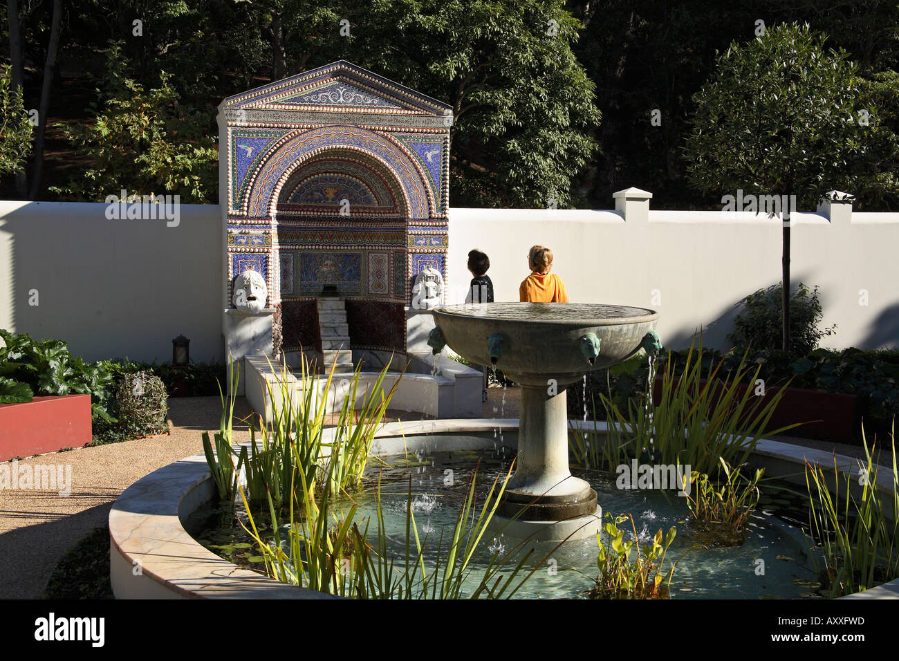 La Getty Villa East Garden Malibu en Californie Banque D'Images