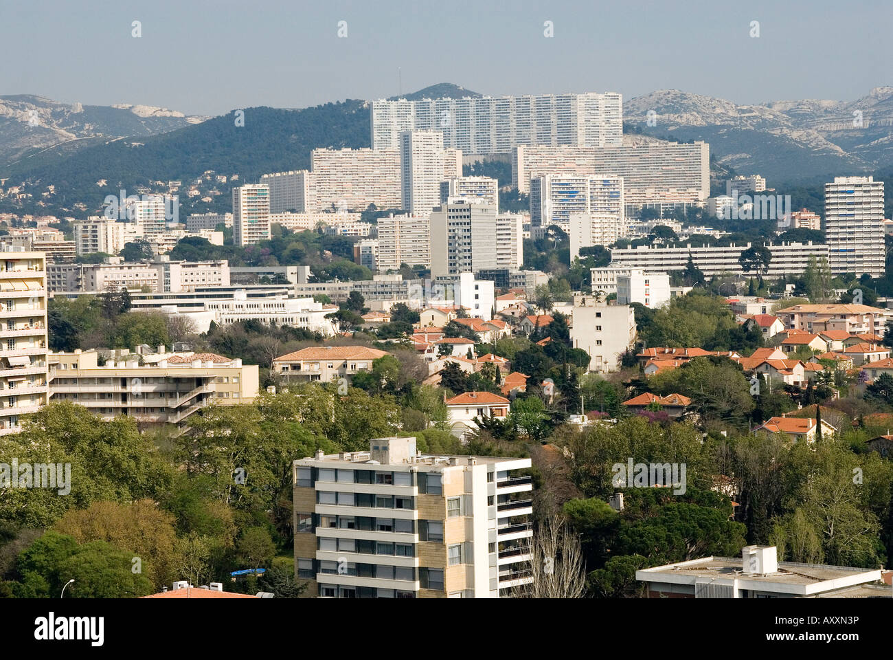 Marseille la Cité radieuse de l'architecte Le Corbusier Banque D'Images