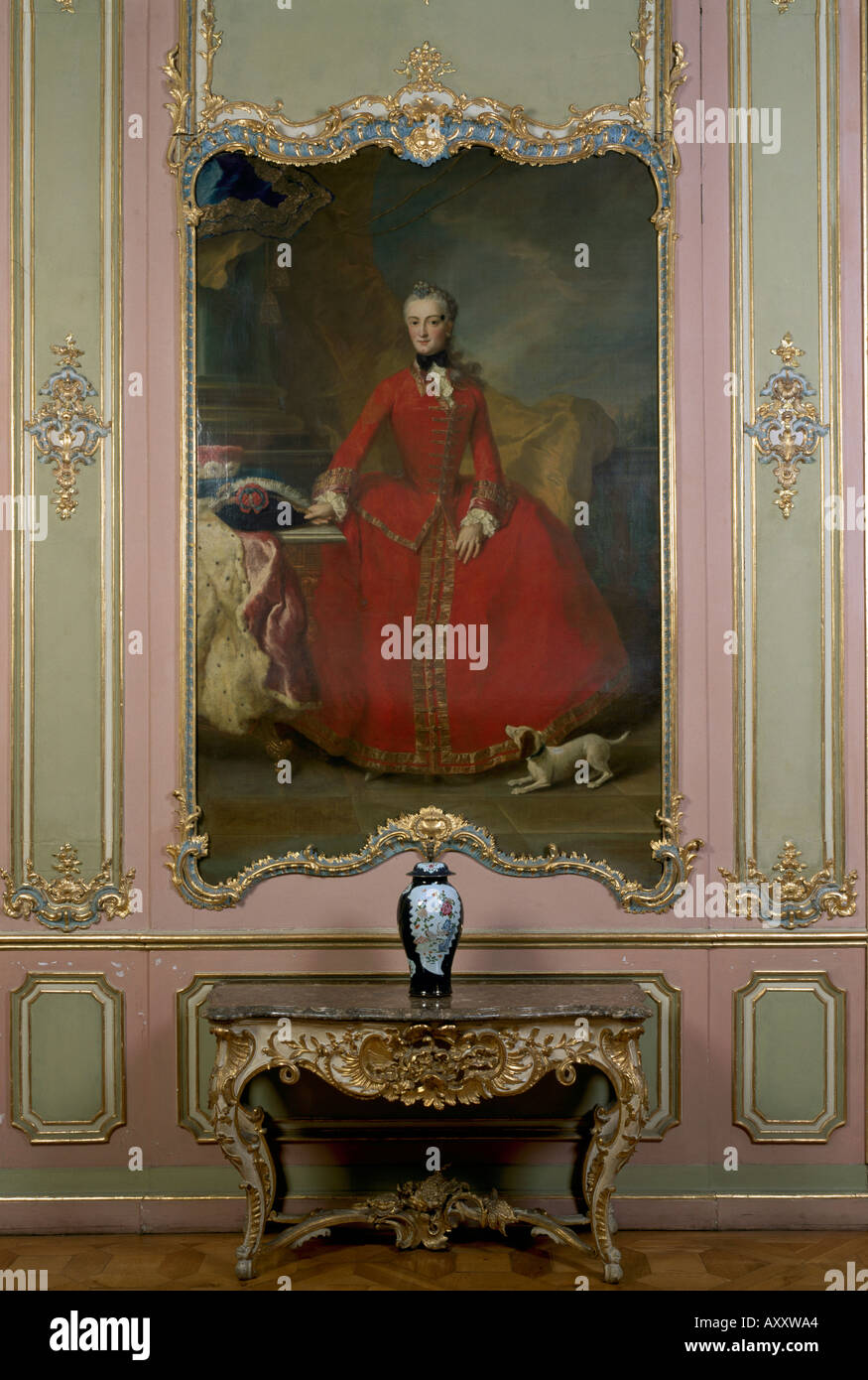 Brühl, Neues Schloss Augustusburg, appartement, Kabinett, Portrait der Kurfürstin Anna Maria Banque D'Images