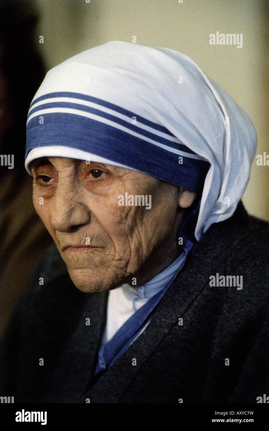 Mère Teresa, 26.8.1910 - 5.9.1997, religieuse catholique romaine, portrait, vers 1990, Banque D'Images