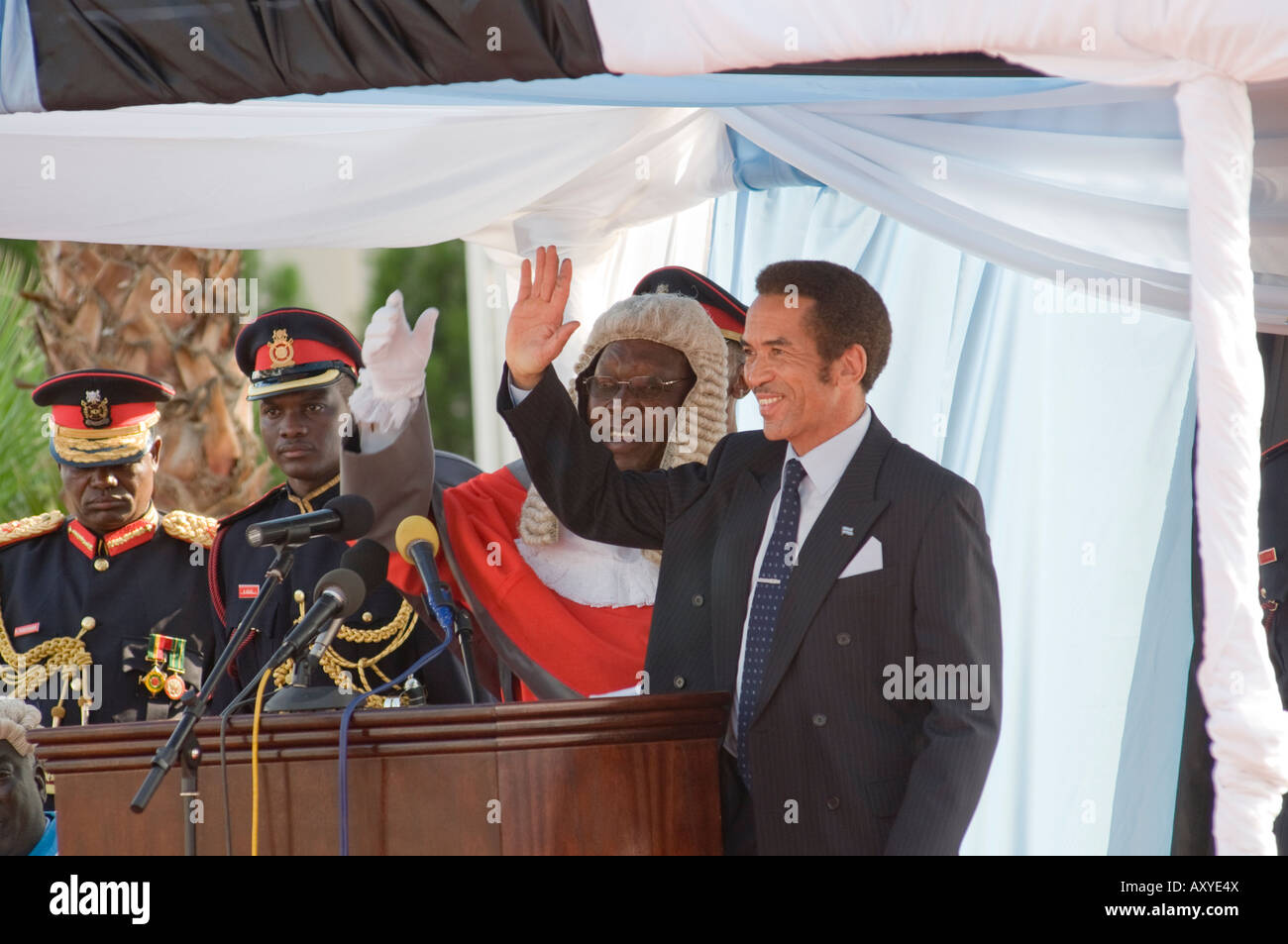 Inauguration de Seretse Khama Ian Khama quatrième président de la République du Botswana Banque D'Images