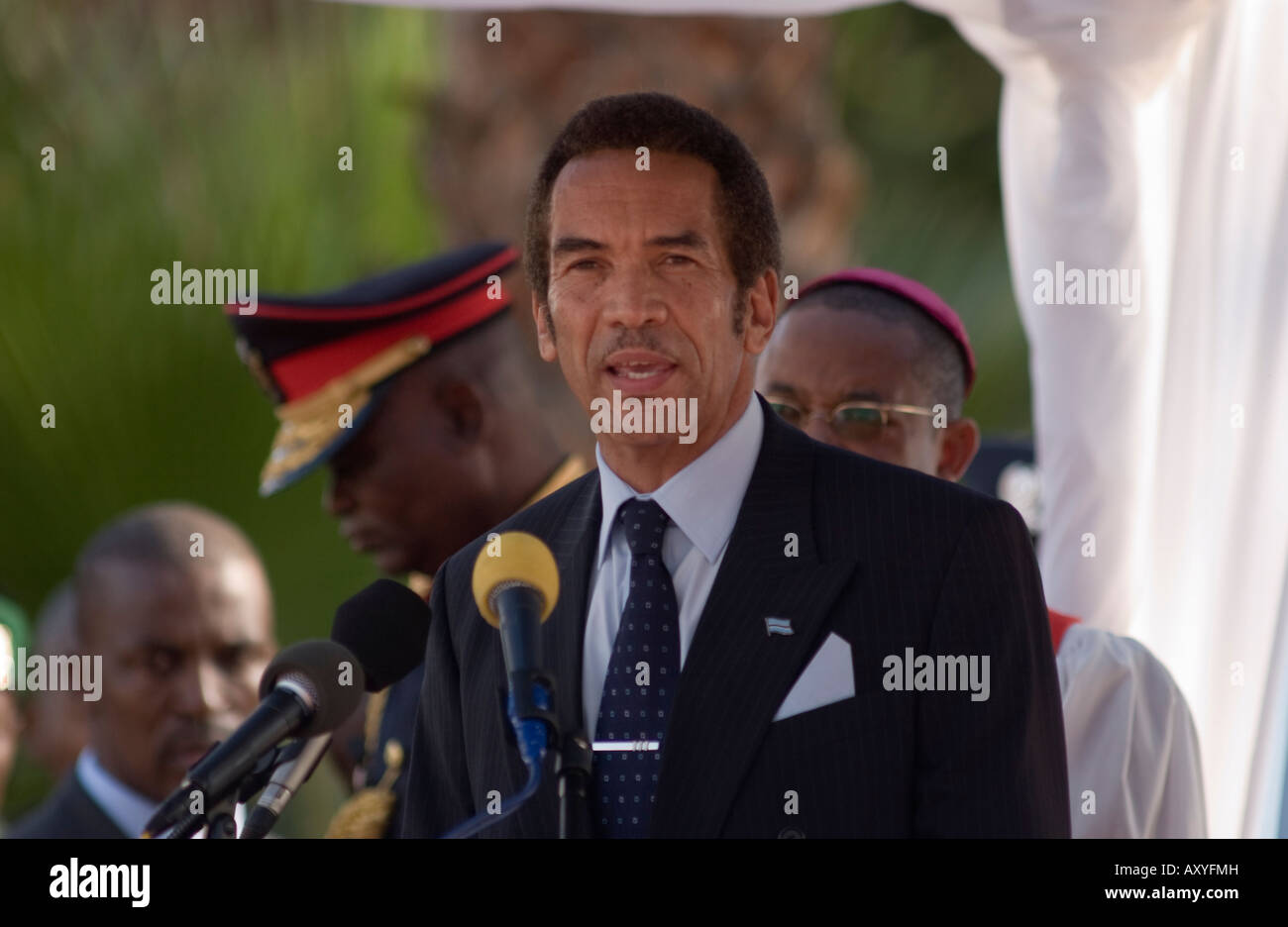 Seretse Khama Ian Khama quatrième président de la République du Botswana Banque D'Images