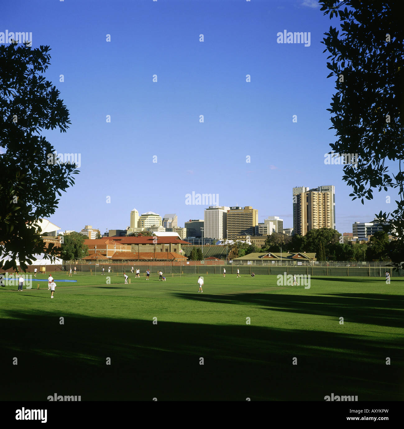 Géographie / billet, l'Australie, l'Australie du Sud, Adélaïde, sommaire, Adelaide Oval (Stadium), Skyline, ville, Banque D'Images