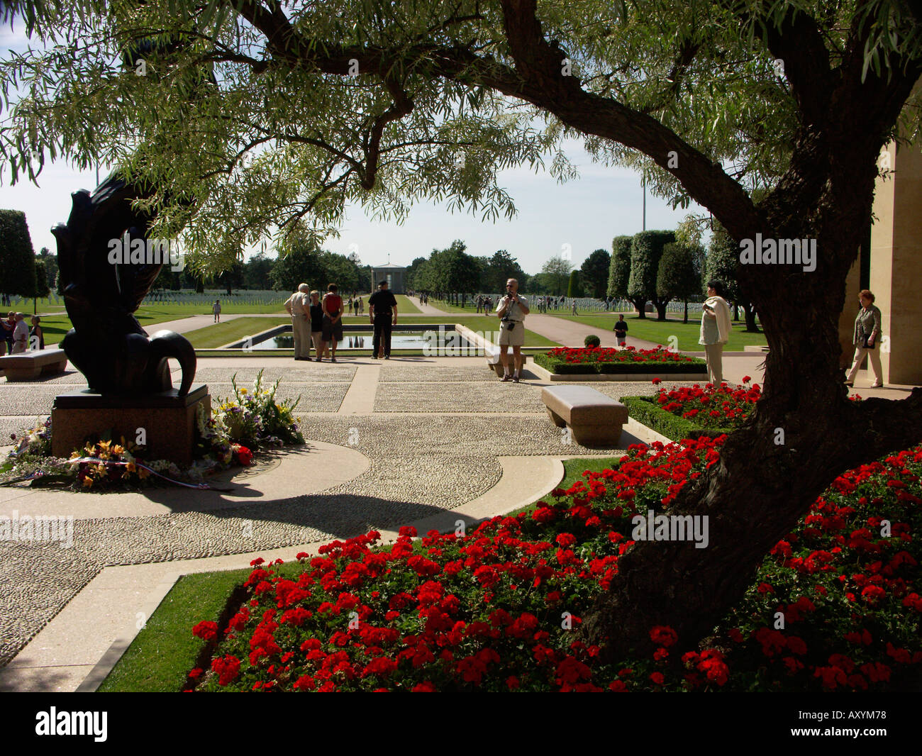 Cimetière de guerre américain Normandie Colleville sur Mer Calvados France Basse Normandie Banque D'Images