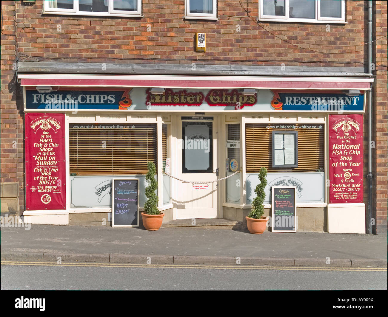 Mr Chips fish and chips restaurant Bridge Street Whitby Angleterre Banque D'Images