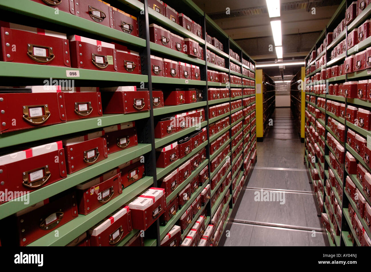 Le bureau des documents des Archives nationales de Kew près de Londres en Angleterre. Banque D'Images