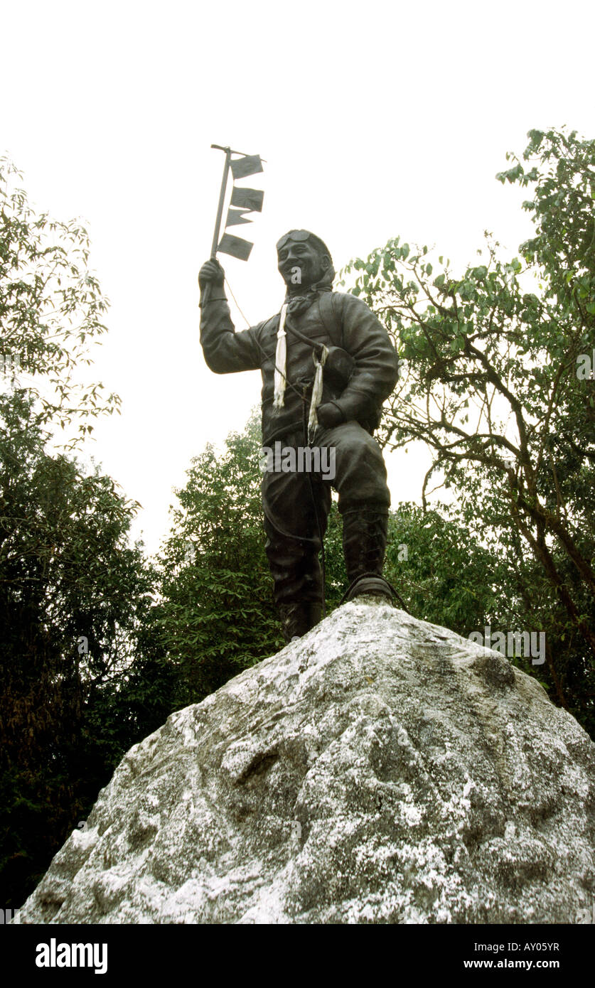 Darjeeling Inde Bengale Ouest statue de Tenzing Norgay Sherpa Banque D'Images