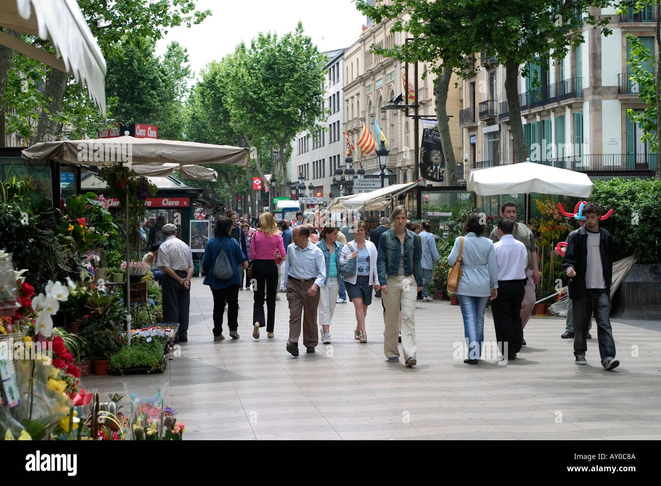 La Rambla Barcelona Espagne Banque D'Images