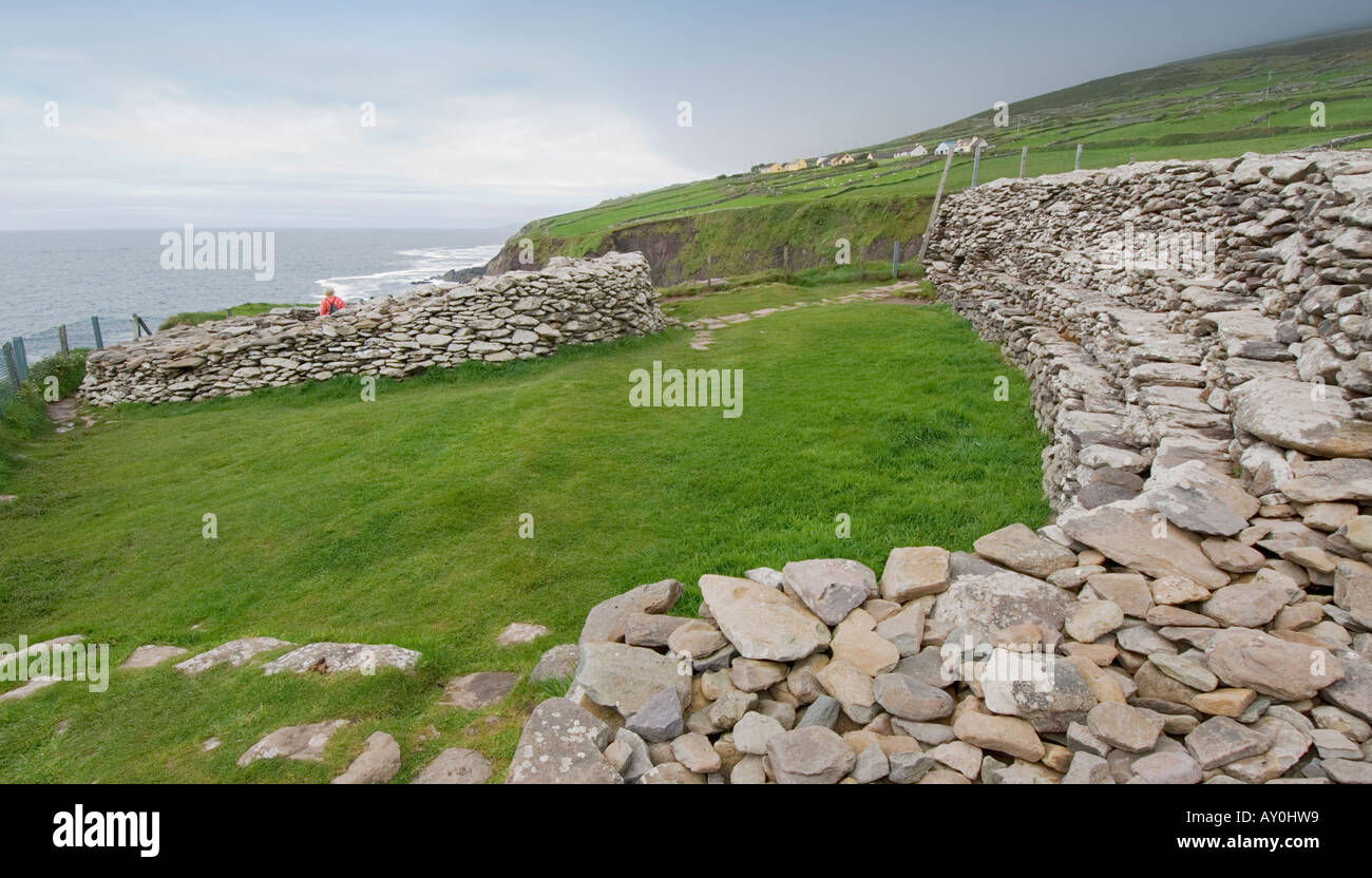 La péninsule de Dingle Comté de Kerry Irlande Dunbeg Fort Banque D'Images