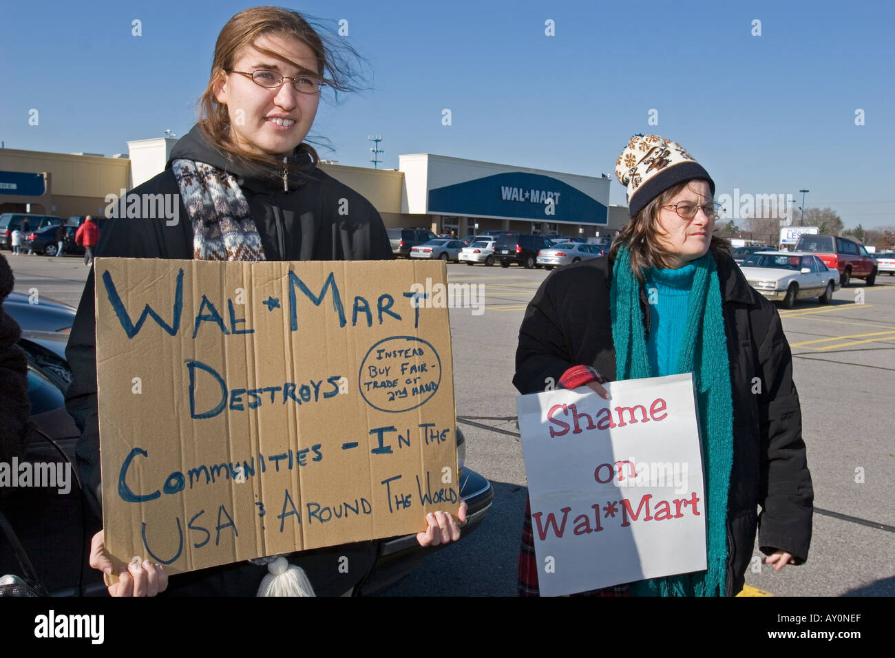 Protestation de Wal-Mart Banque D'Images