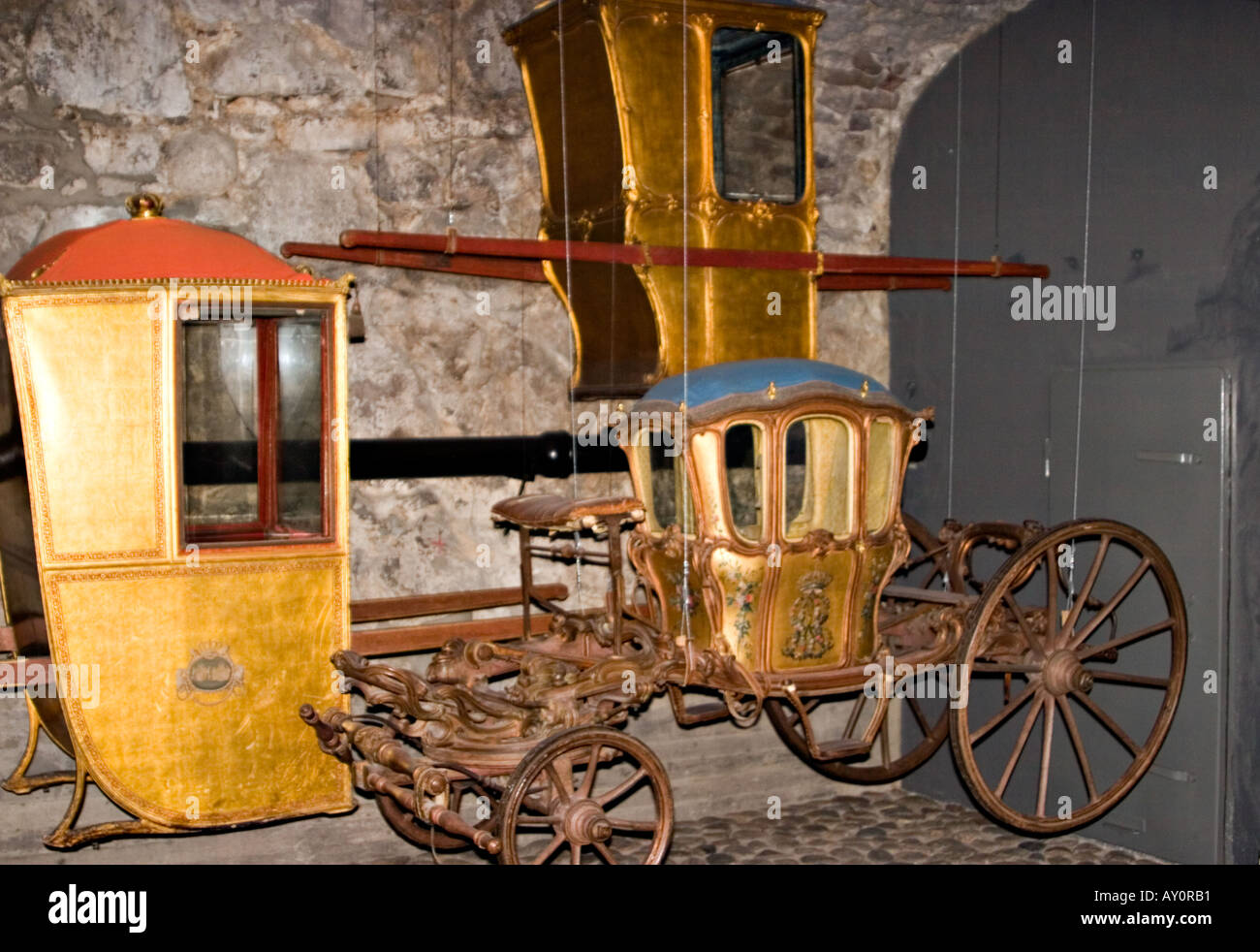 Chariot doré, Royal Armory, Stockholm, Suède Banque D'Images