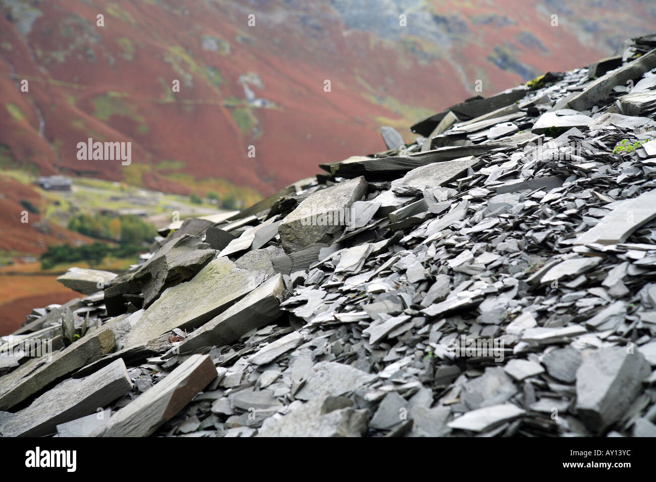 "La fin de carrière' 'spoil heap Coniston Coppermines' Valley, Lake District. Banque D'Images