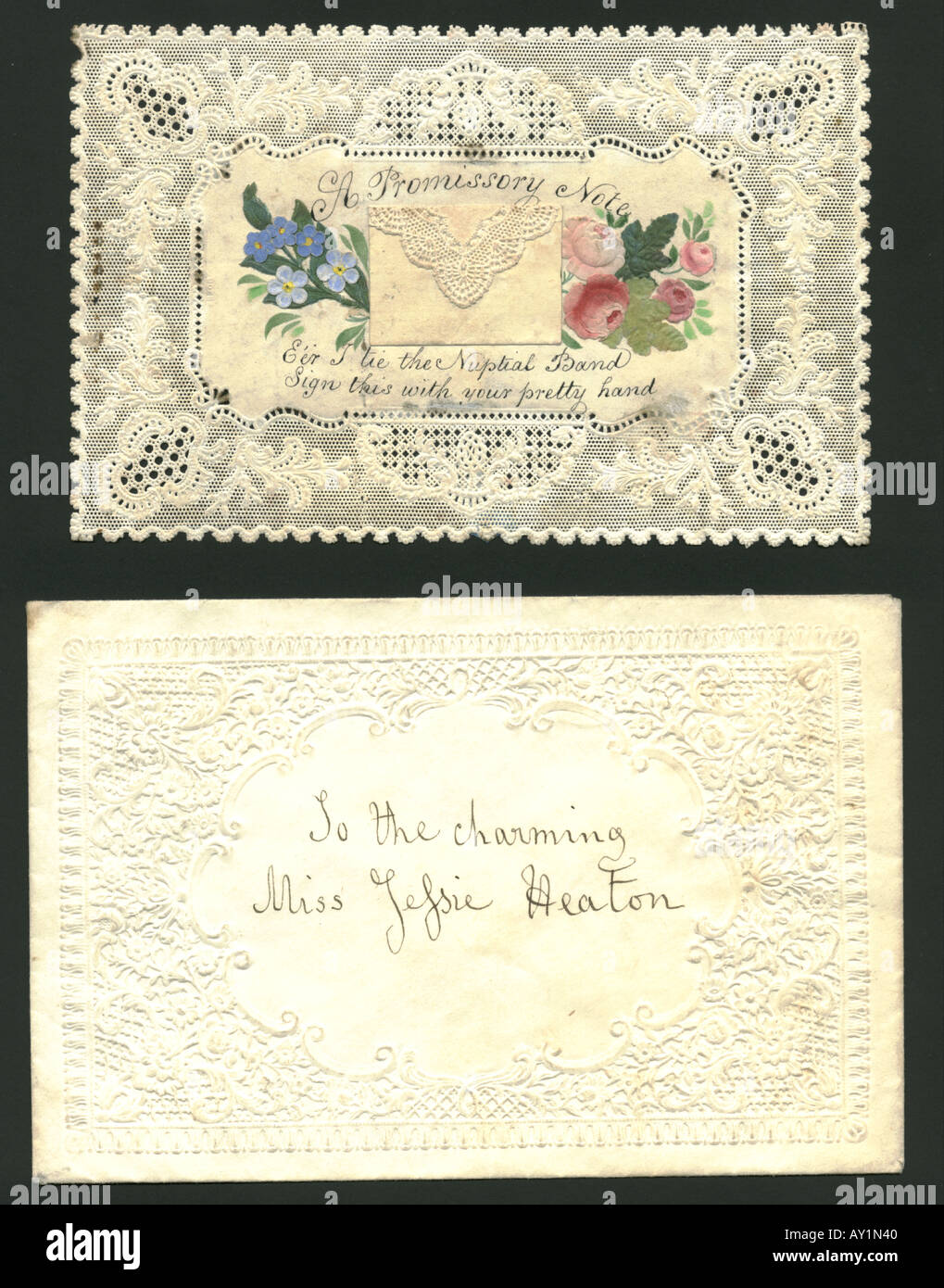 Valentin comme un billet à ordre circa 1873 Banque D'Images