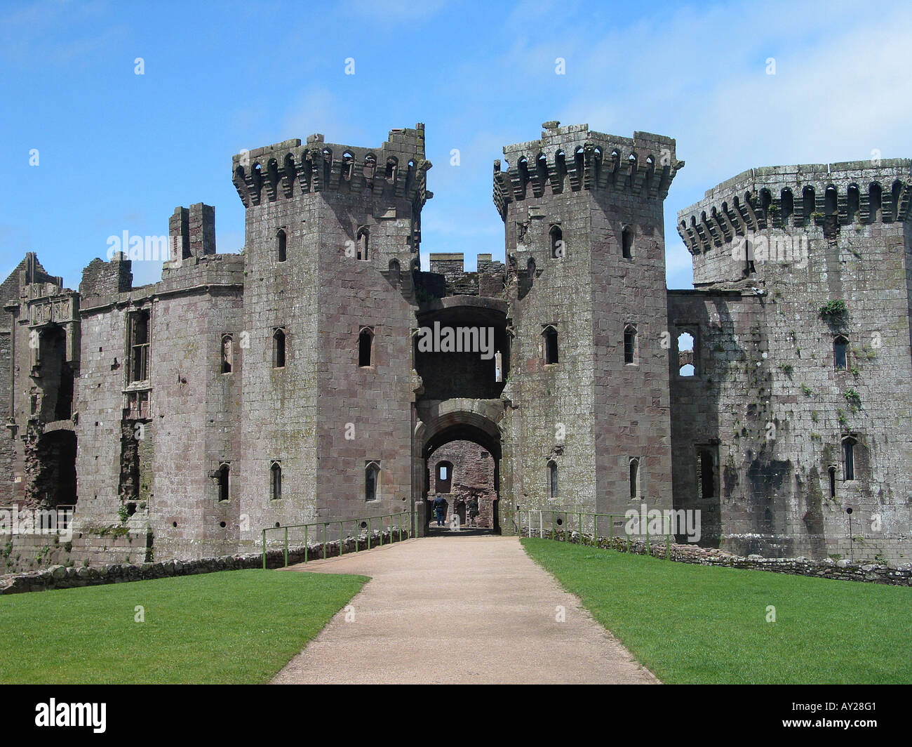 Château de Raglan, dans le sud du Pays de Galles Banque D'Images