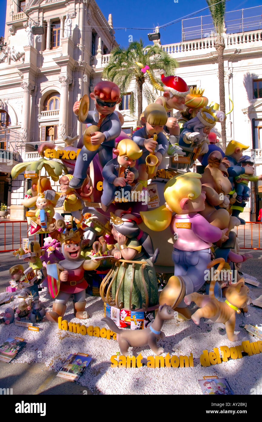 Las Fallas de Valence, le plus grand festival Banque D'Images