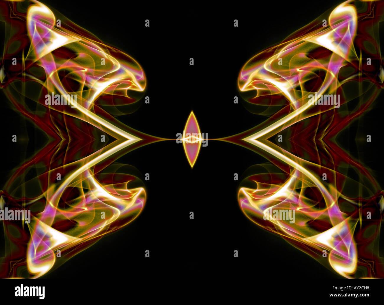 Kaléidoscope kaléidoscope arty art design pattern structure formulaire motif floral couleur couleur horizontal noir détail gothique illu Banque D'Images