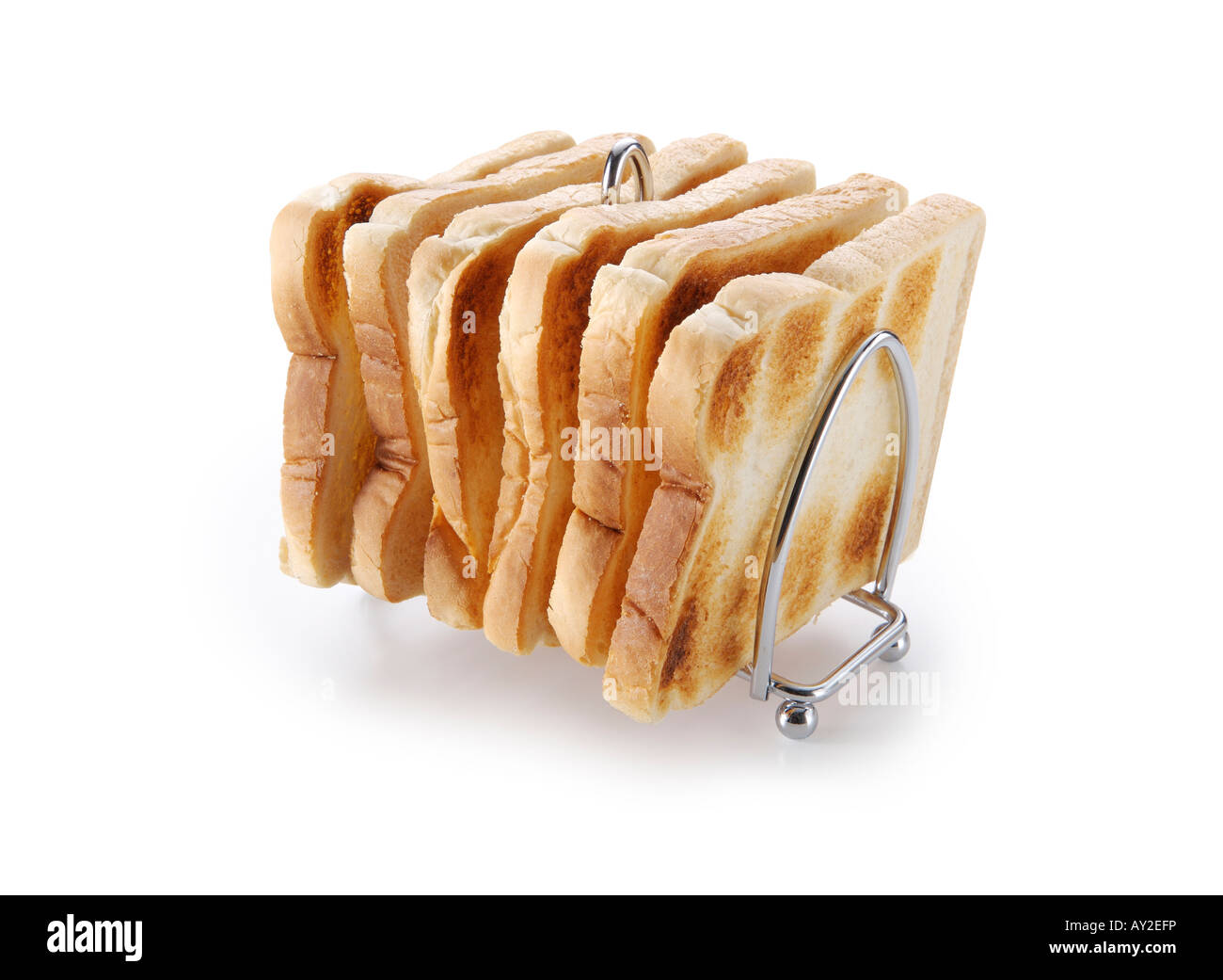 Le pain blanc dans toast rack Banque D'Images