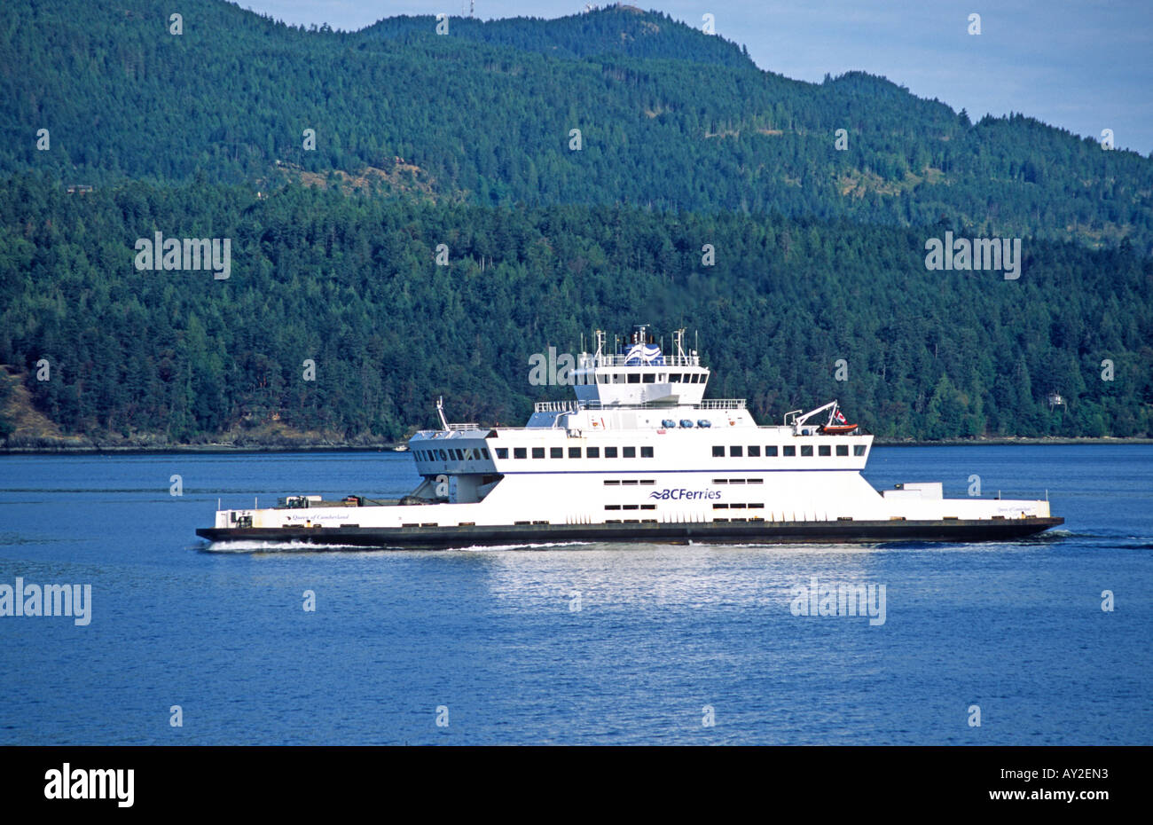 La BC Ferries ferry reine de Cumberland quitte Swartz Bay sur l'île de Vancouver, Colombie-Britannique Banque D'Images