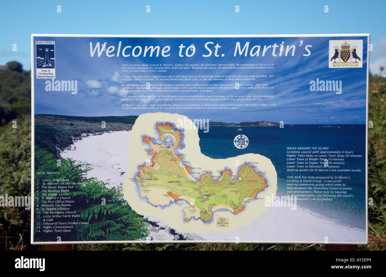 Bienvenue à St Martin s Îles Scilly sign Banque D'Images