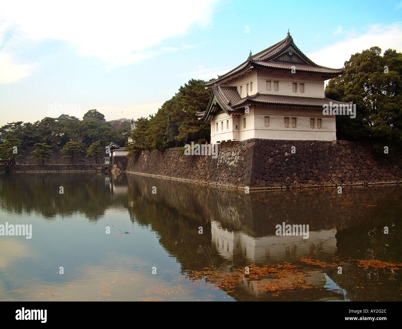 Les bâtiments et les jardins du Palais Impérial de Tokyo Japon Banque D'Images